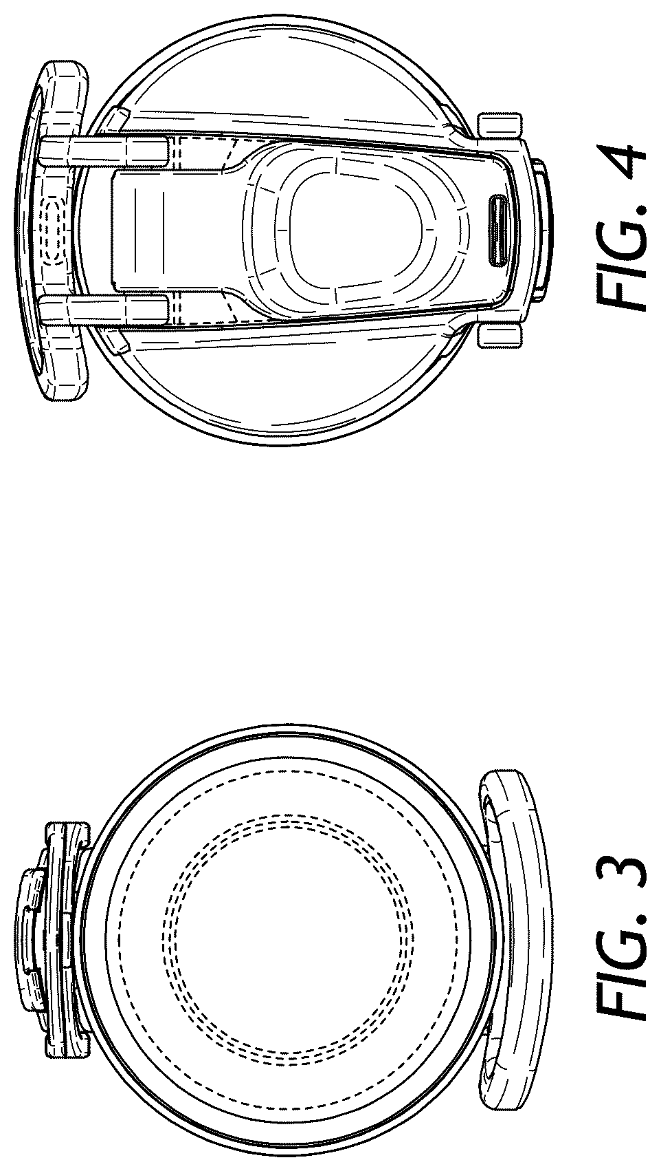 Patent USD1123520 Figure 3 – Container with lockable flip top lid and handle