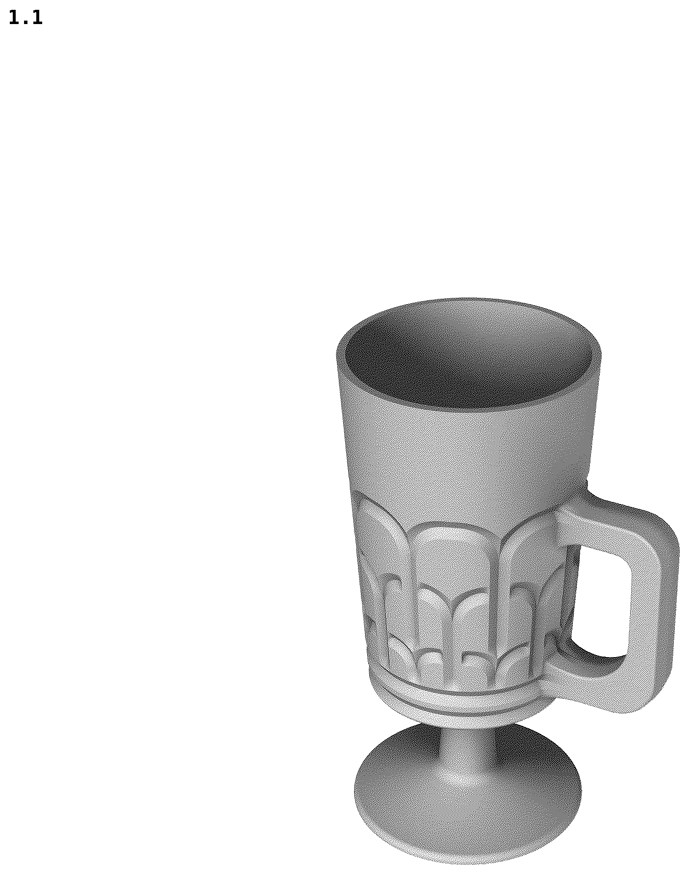 Patent USD1123525 Figure 1 – Drinking glass