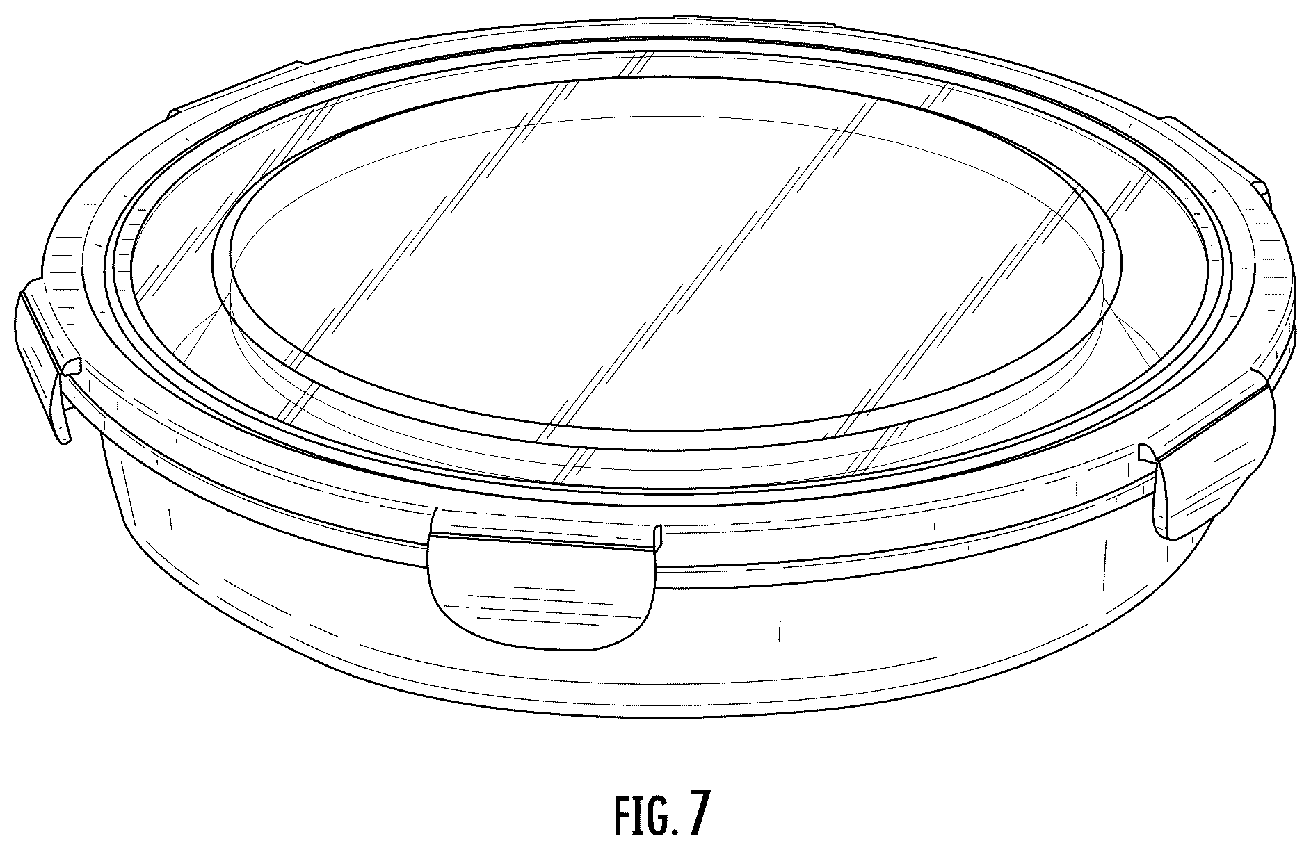 Patent USD1123533 Figure 7 – Collapsible bowl with locking lid