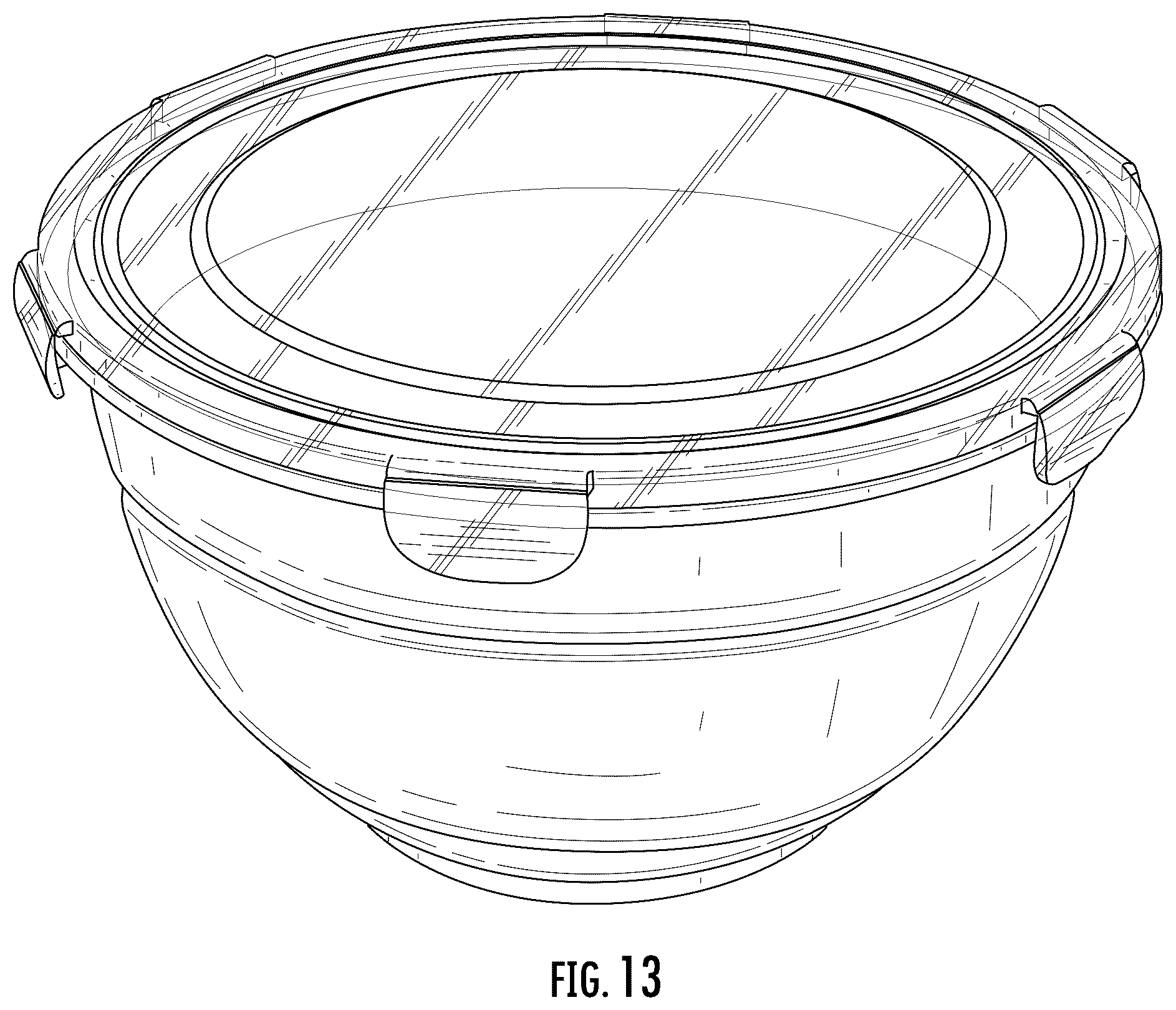 Patent USD1123533 Figure 13 – Collapsible bowl with locking lid