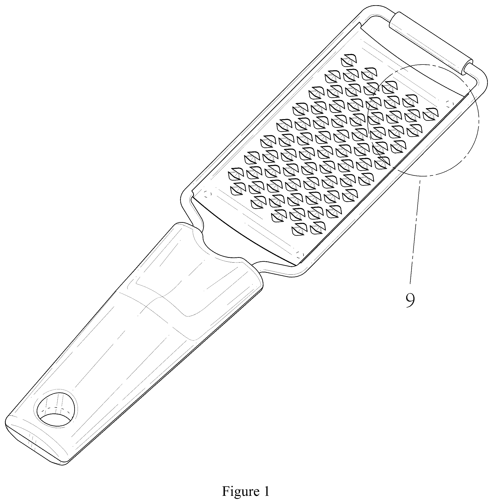 Patent USD1123539 Figure 1 – Grater