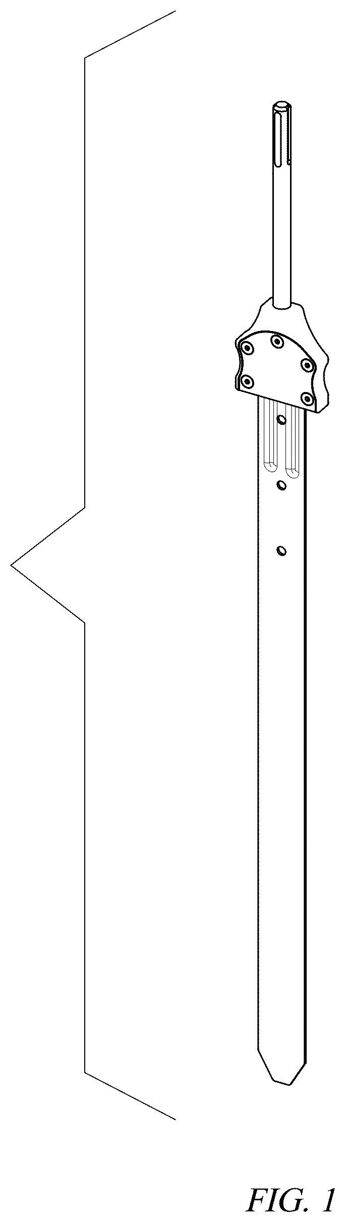Patent USD1123553 Figure 1 – Stake driver bit and stake set
