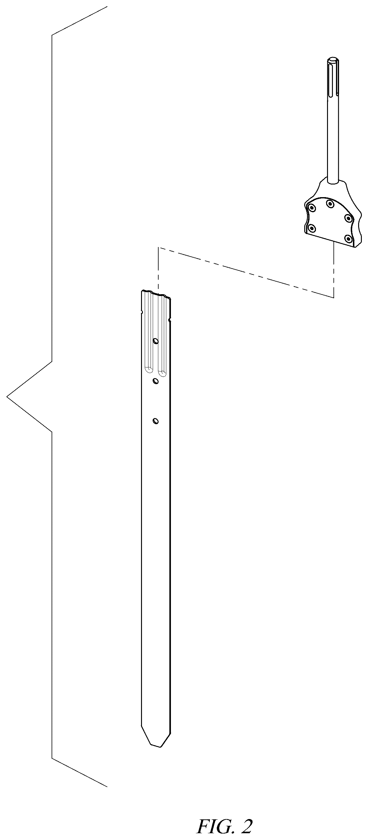 Patent USD1123553 Figure 2 – Stake driver bit and stake set