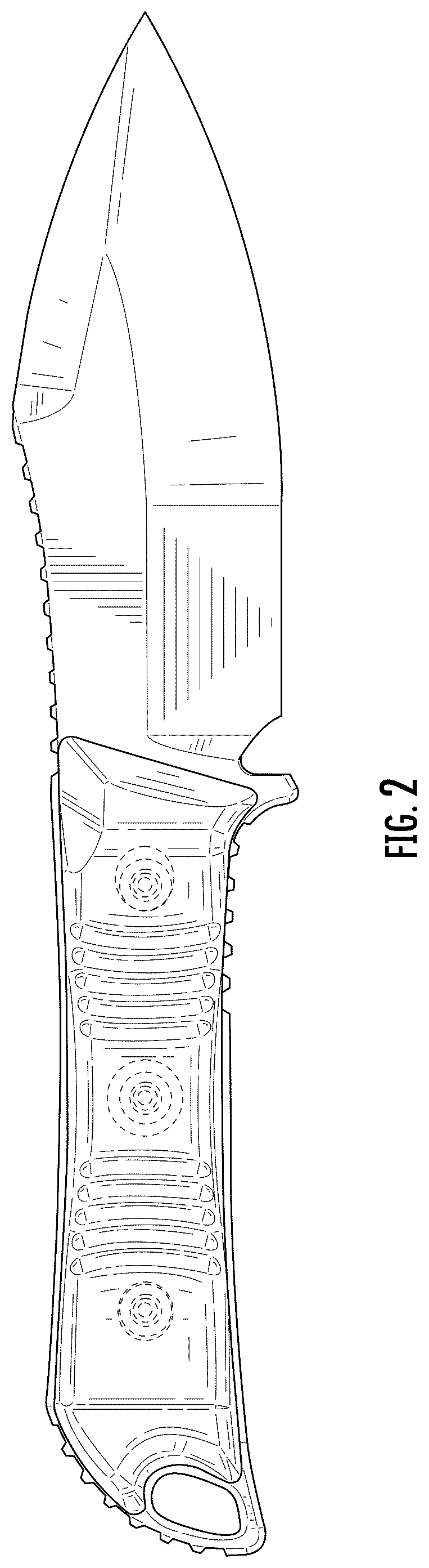 Patent USD1123557 Figure 2 – Fixed blade knife