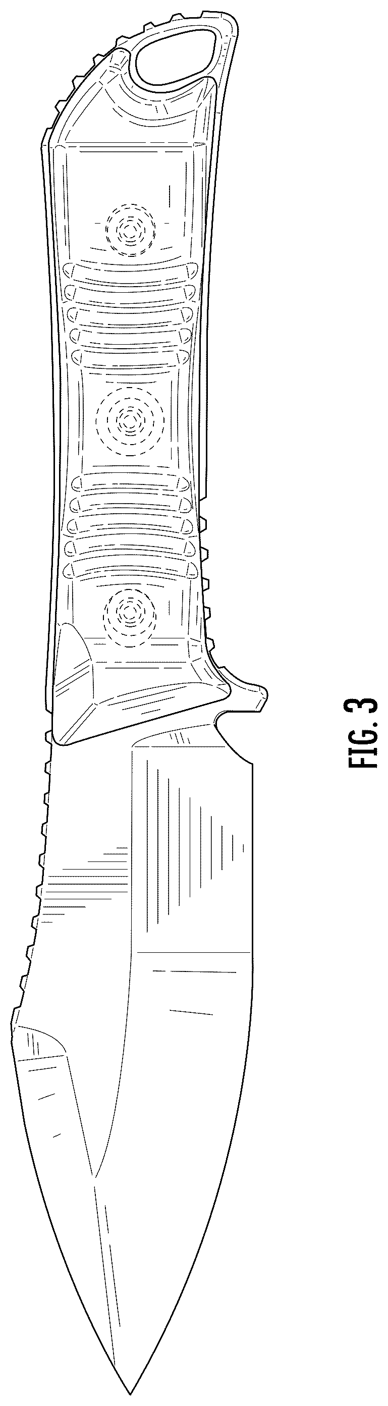 Patent USD1123557 Figure 3 – Fixed blade knife
