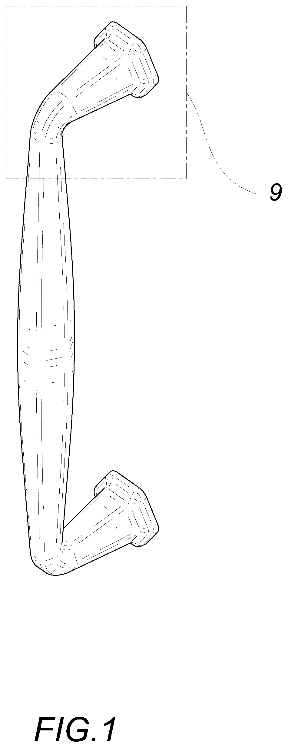 Patent USD1123564 Figure 1 – Door handle