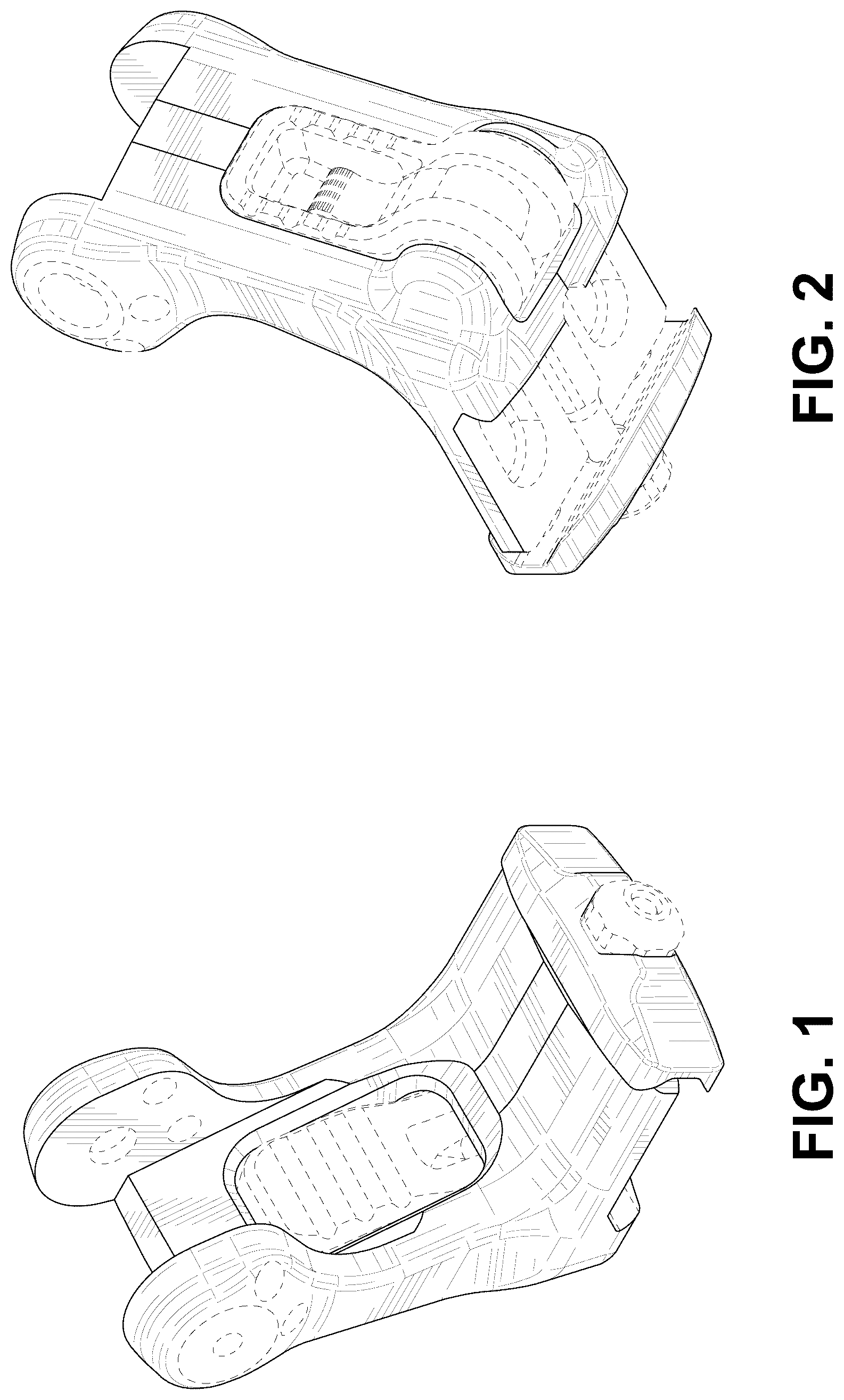 Patent USD1123586 Figure 1 – Accessory rail clamping device
