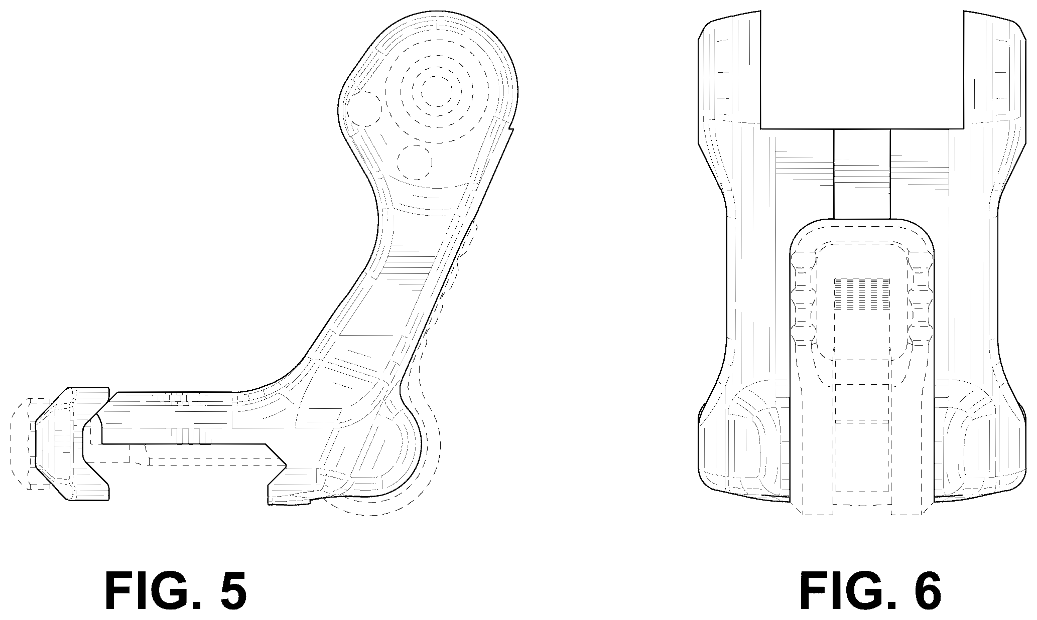 Patent USD1123586 Figure 3 – Accessory rail clamping device