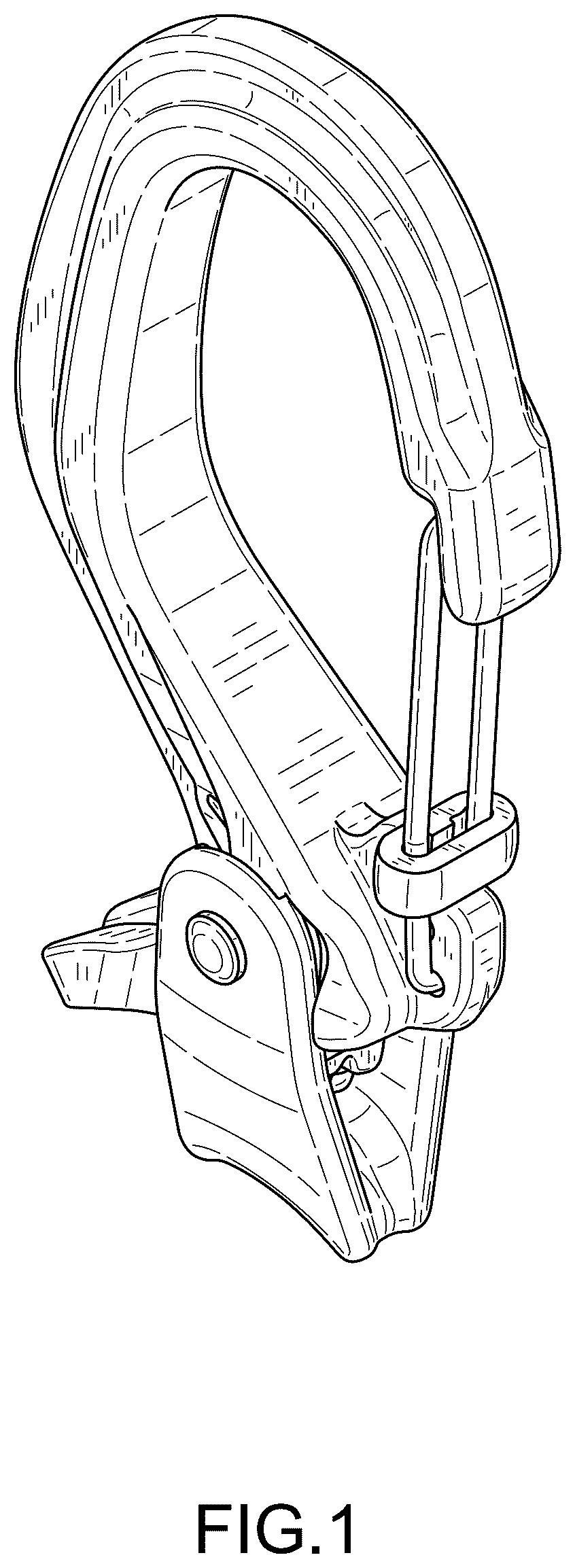 Patent USD1123587 — Rope restraining carabiner — Figure 1