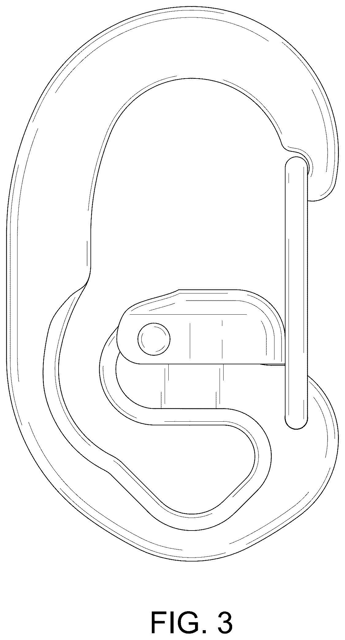 Patent USD1123588 Figure 3 – Carabiner