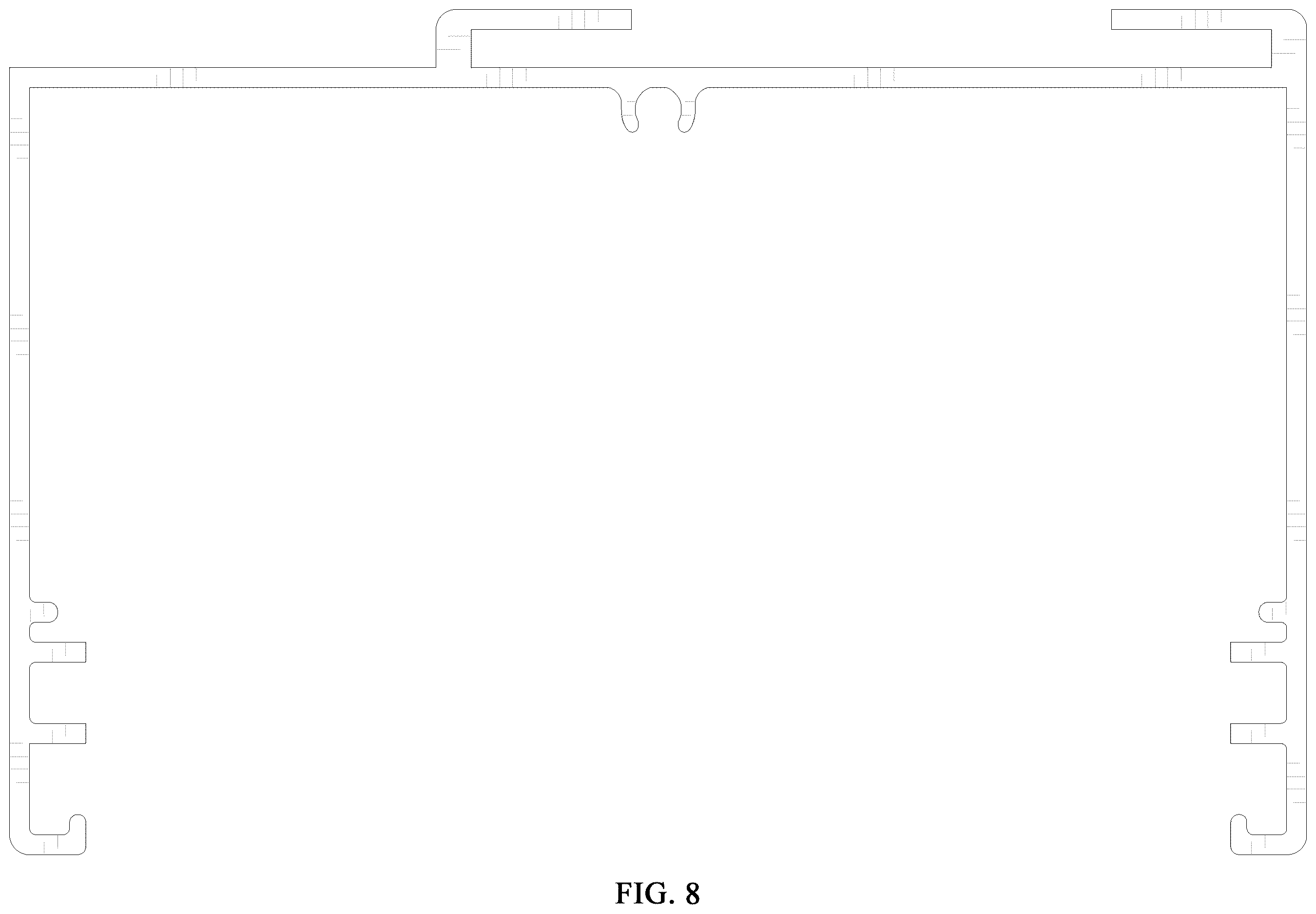 Patent USD1123594 Figure 8 – Upper beam for curtain