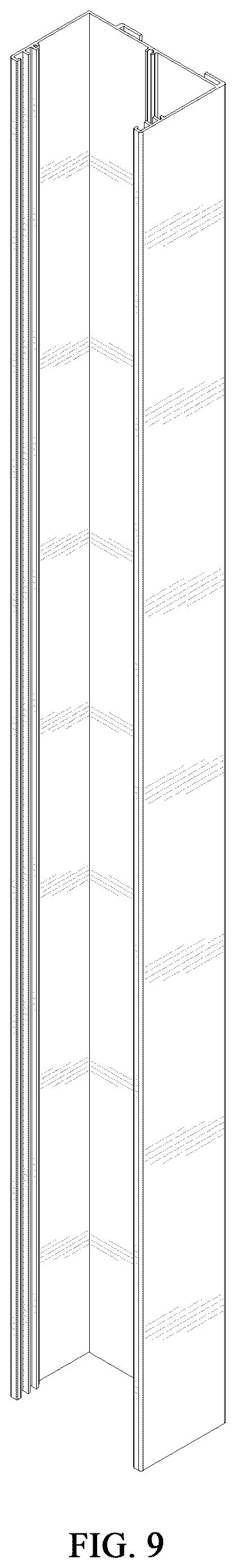Patent USD1123594 Figure 9 – Upper beam for curtain
