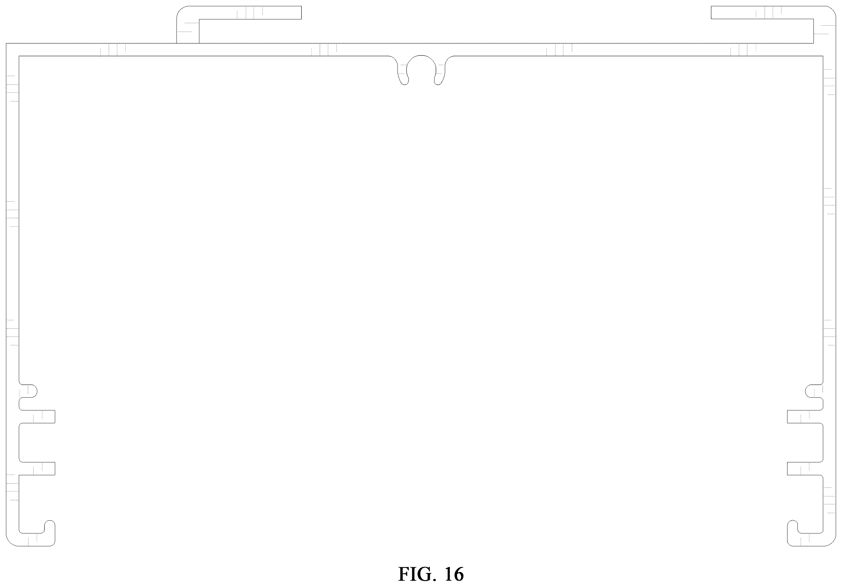 Patent USD1123594 Figure 16 – Upper beam for curtain