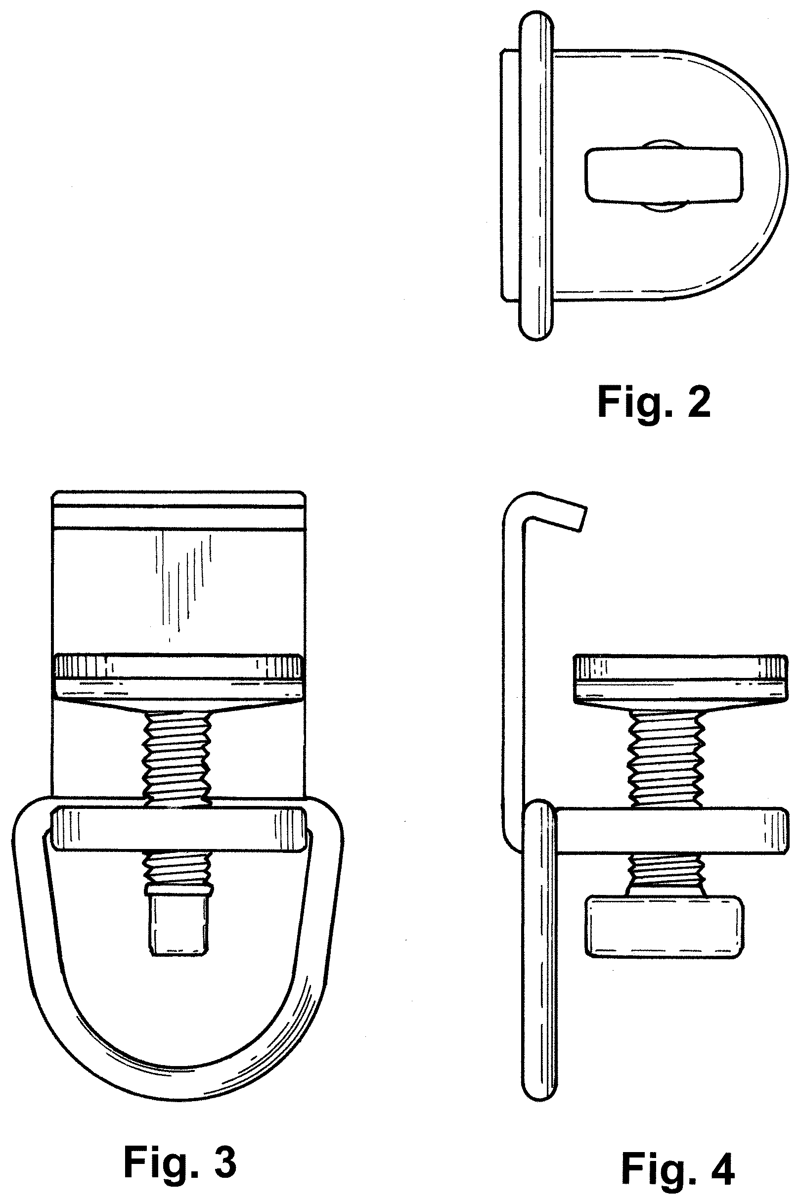 Patent USD1123603 Figure 2 – Clamp with loop hanger