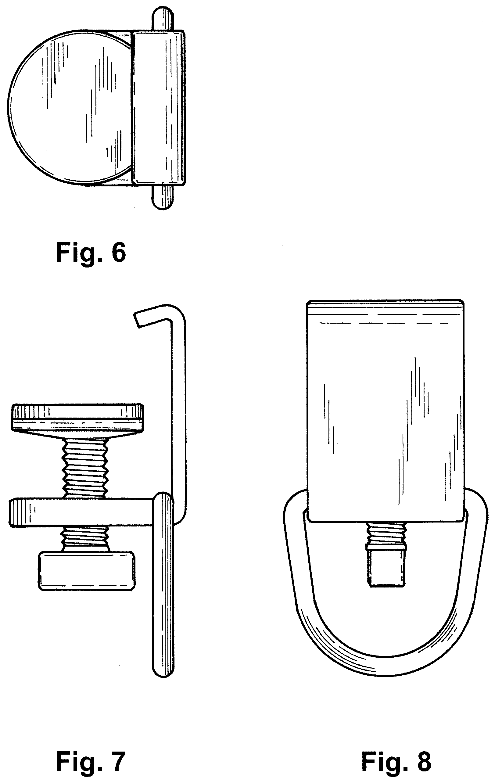 Patent USD1123603 Figure 4 – Clamp with loop hanger