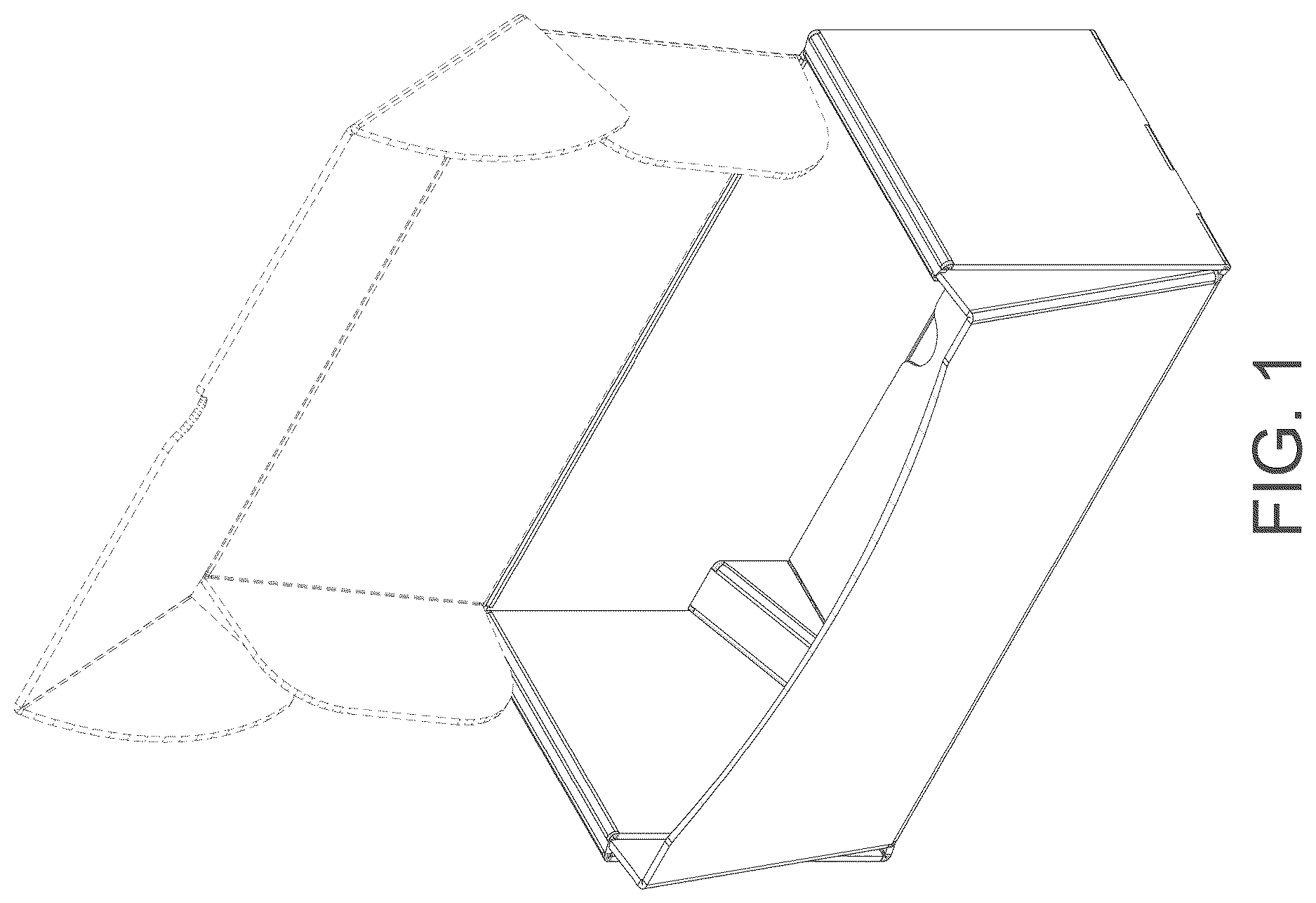Patent USD1123614 Figure 1 – Dispenser box