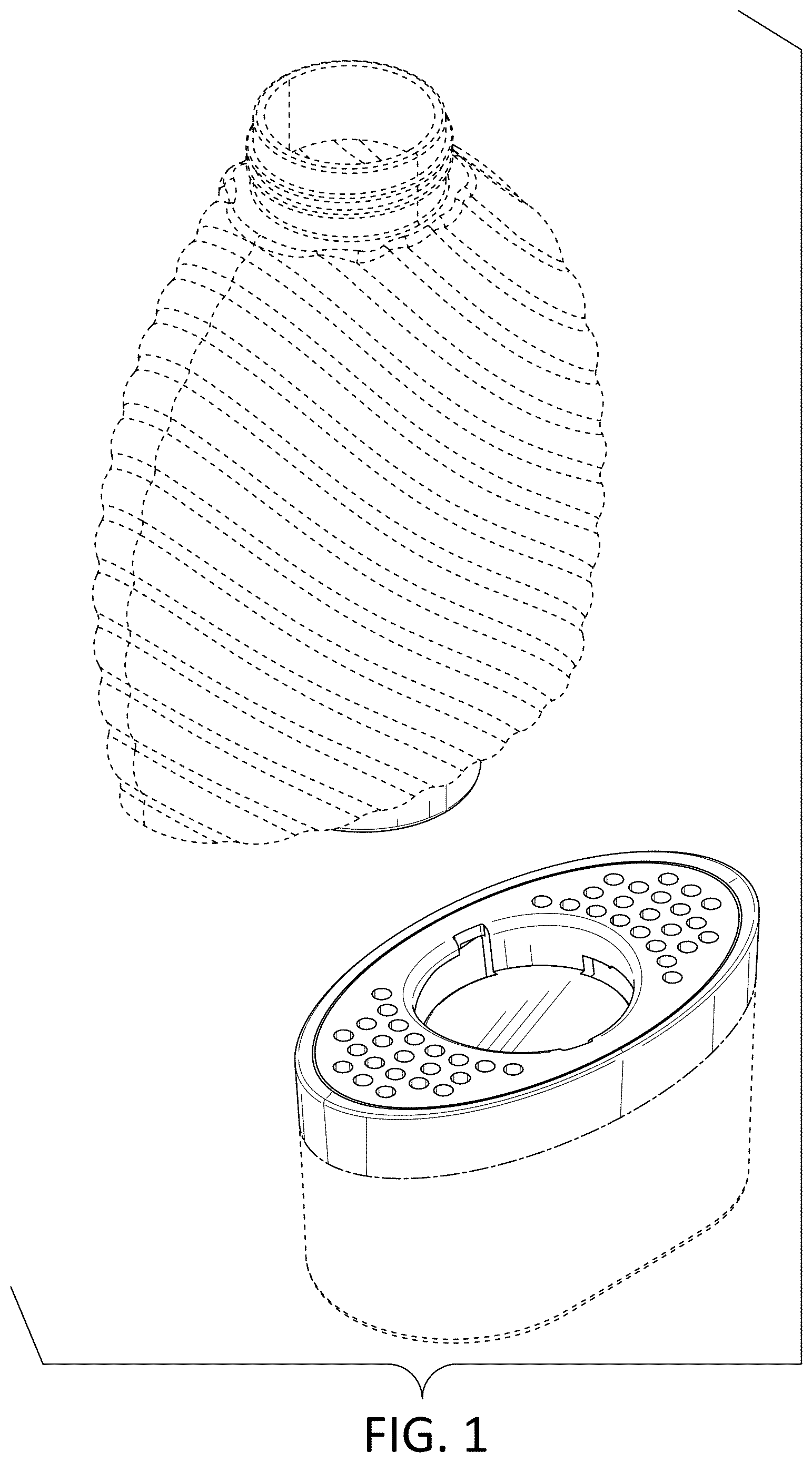Patent USD1123635 Figure 1 – Combined storage container and fragrance dispensing unit