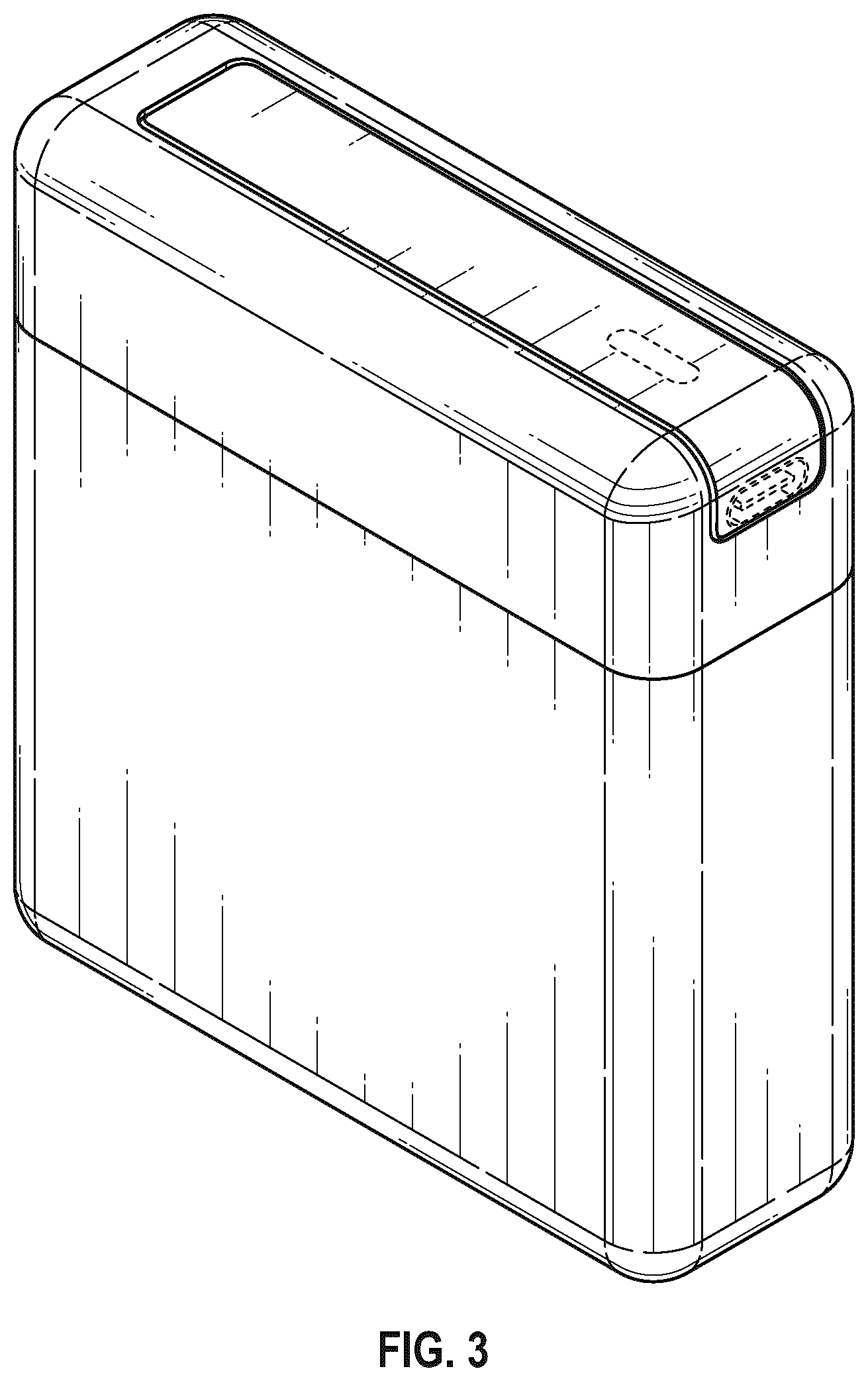 Patent USD1123645 Figure 3 – Combined container and dispenser