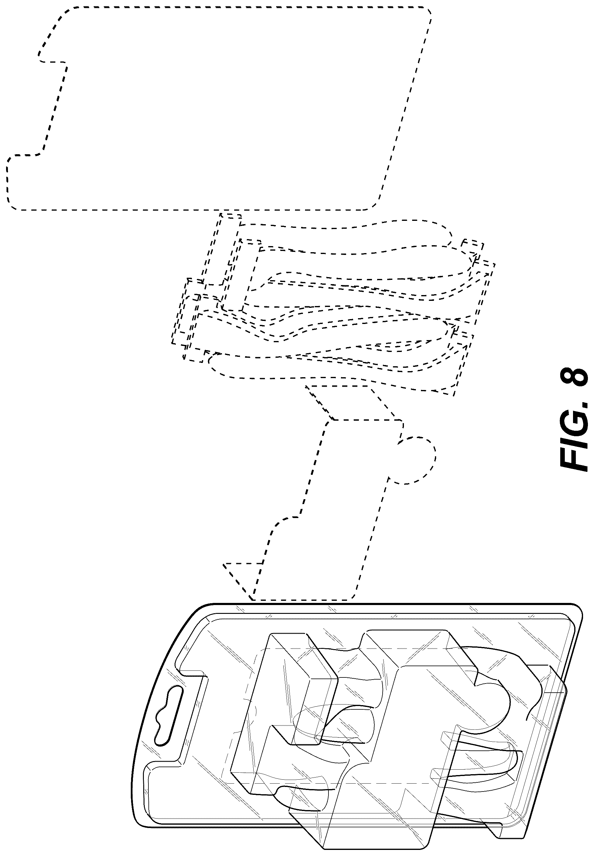 Patent USD1123646 Figure 8 – Package for a razor set
