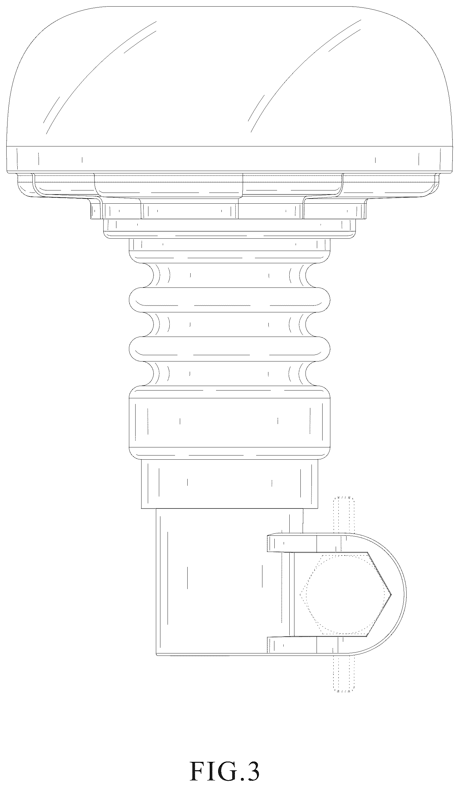 Patent USD1123673 Figure 3 – Warning light
