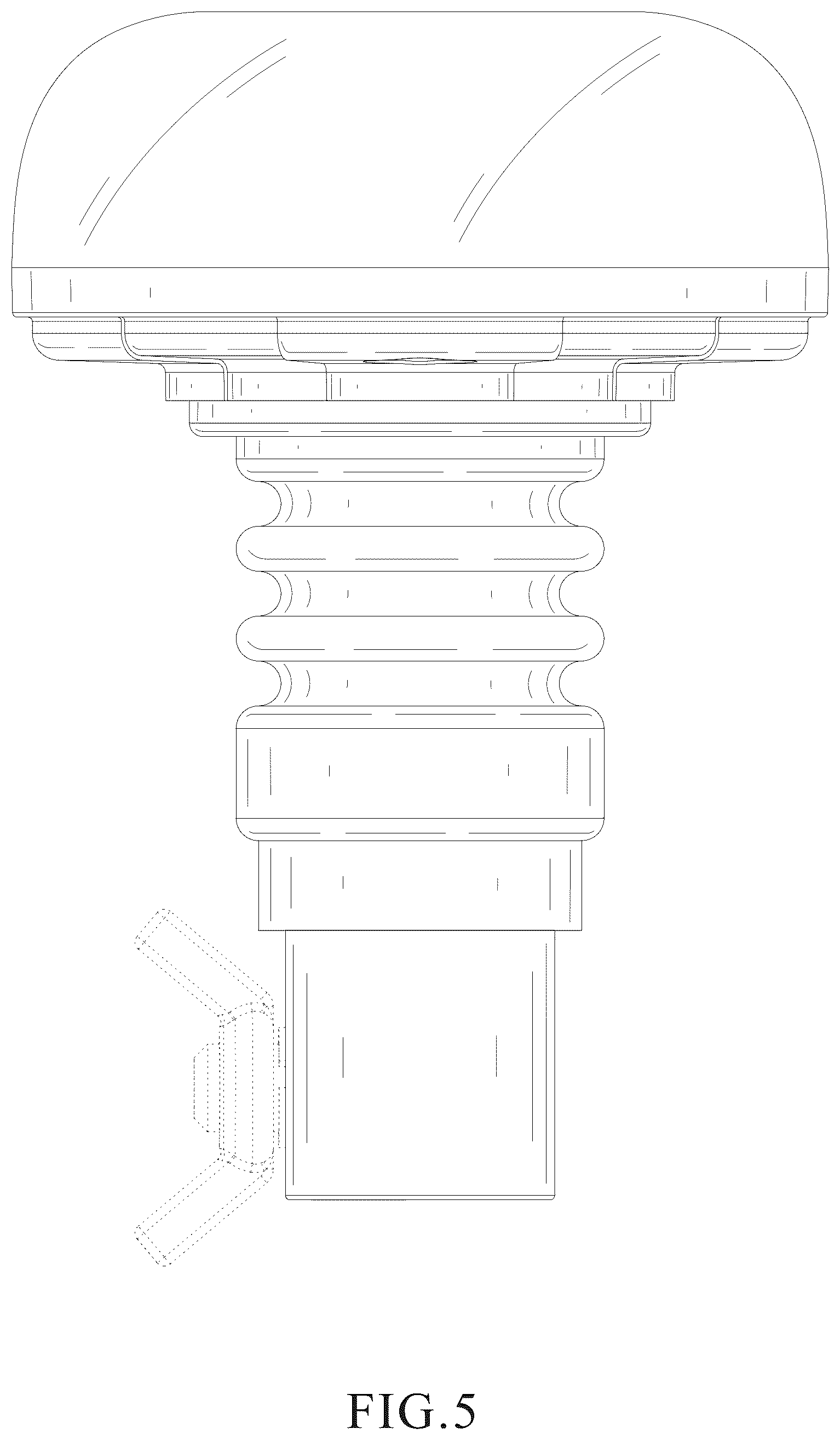 Patent USD1123673 Figure 5 – Warning light