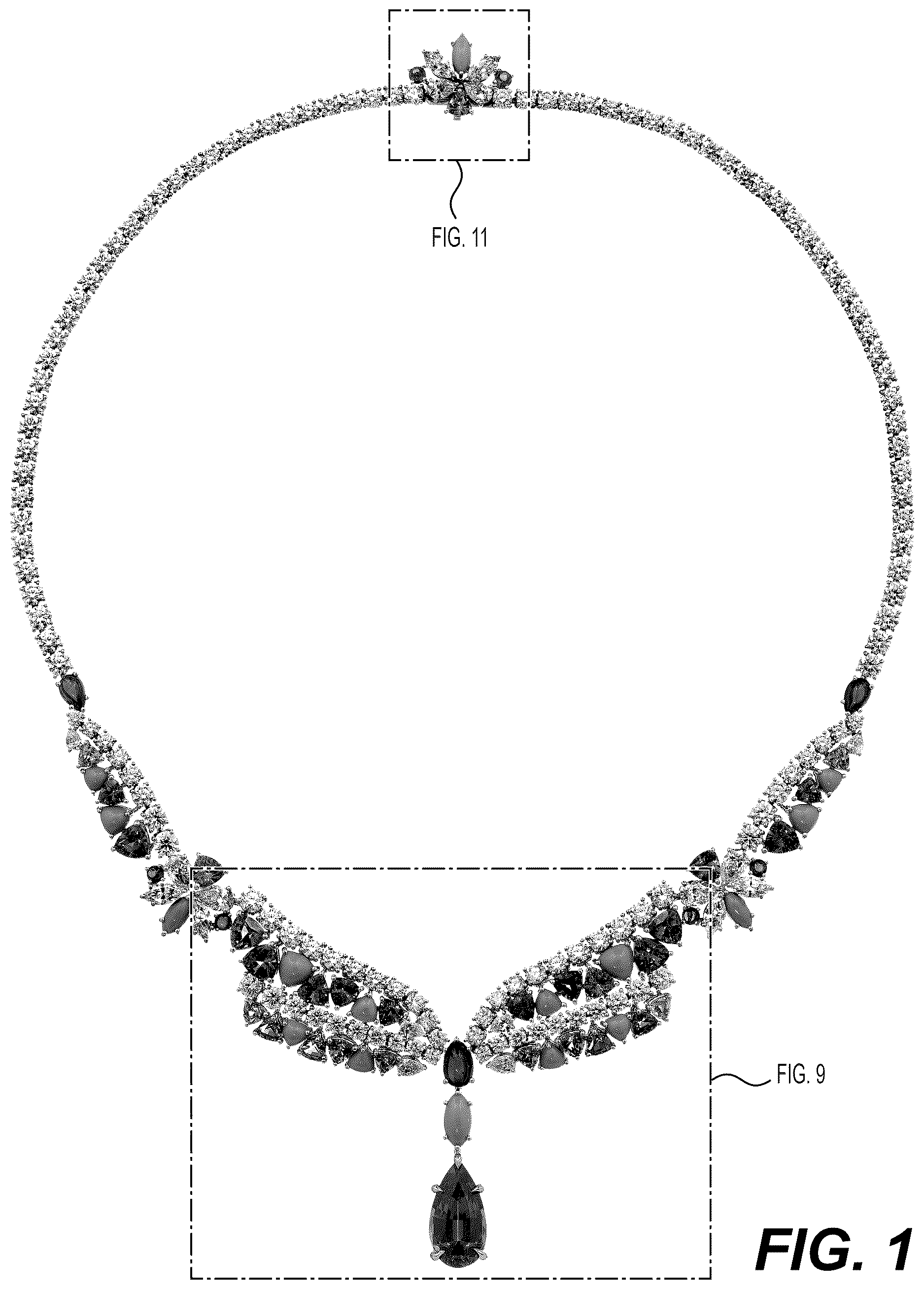 Patent USD1123685 Figure 1 – Necklace