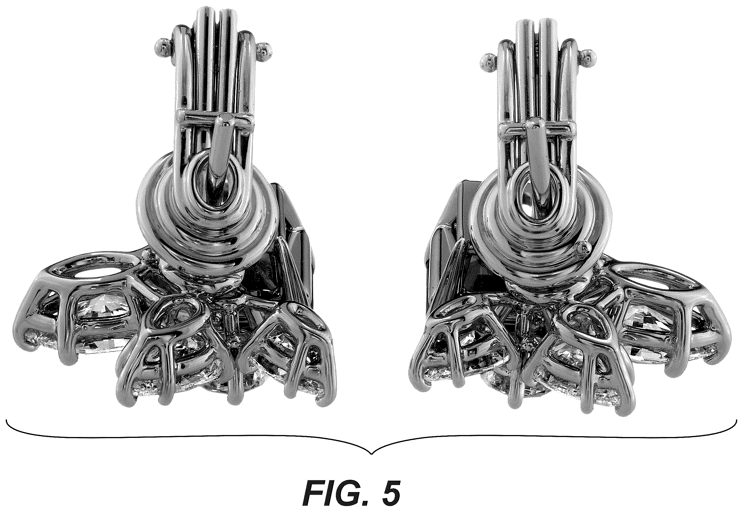 Patent USD1123692 Figure 5 – Pair of earrings