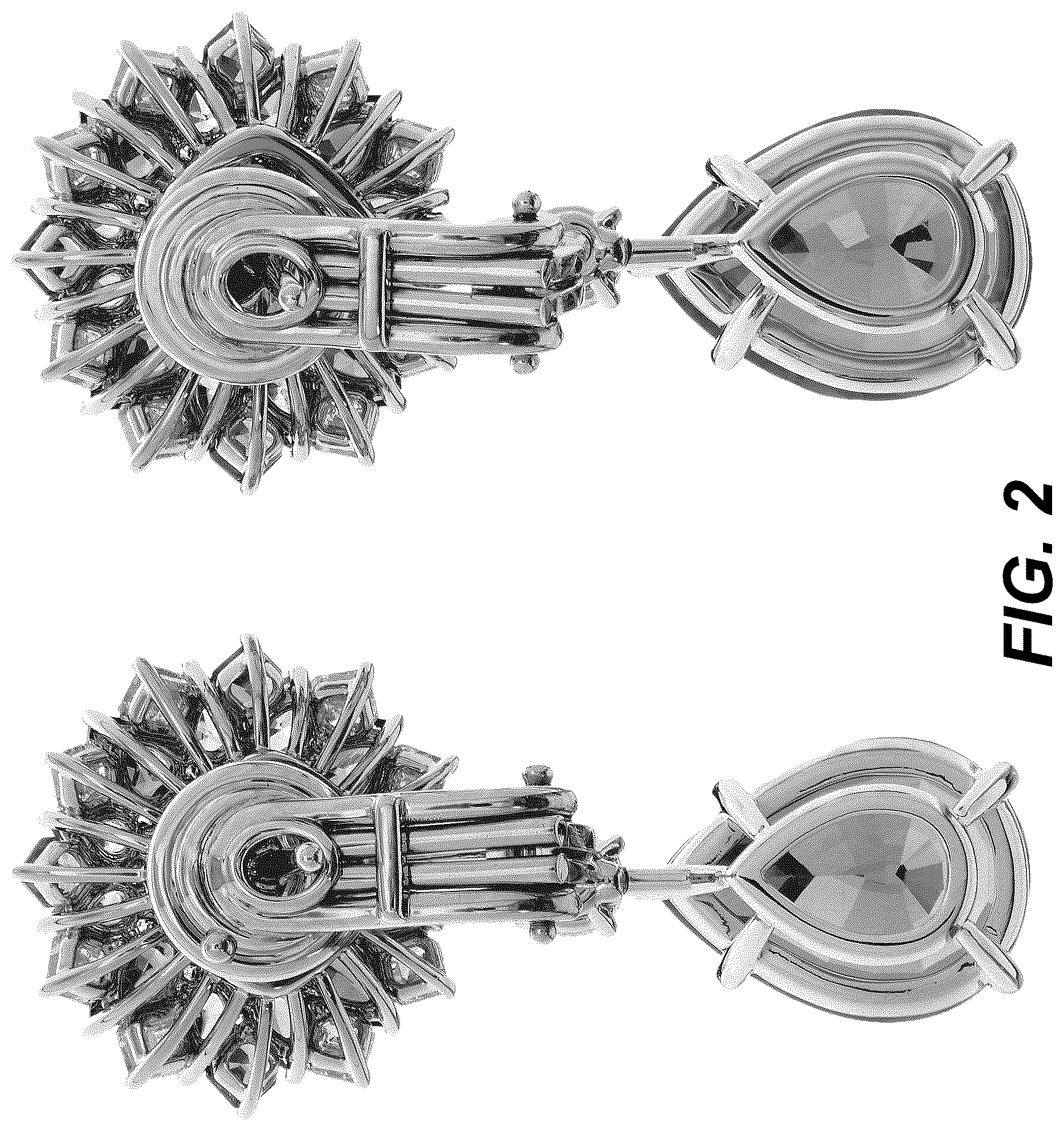Patent USD1123693 Figure 2 – Pair of earrings