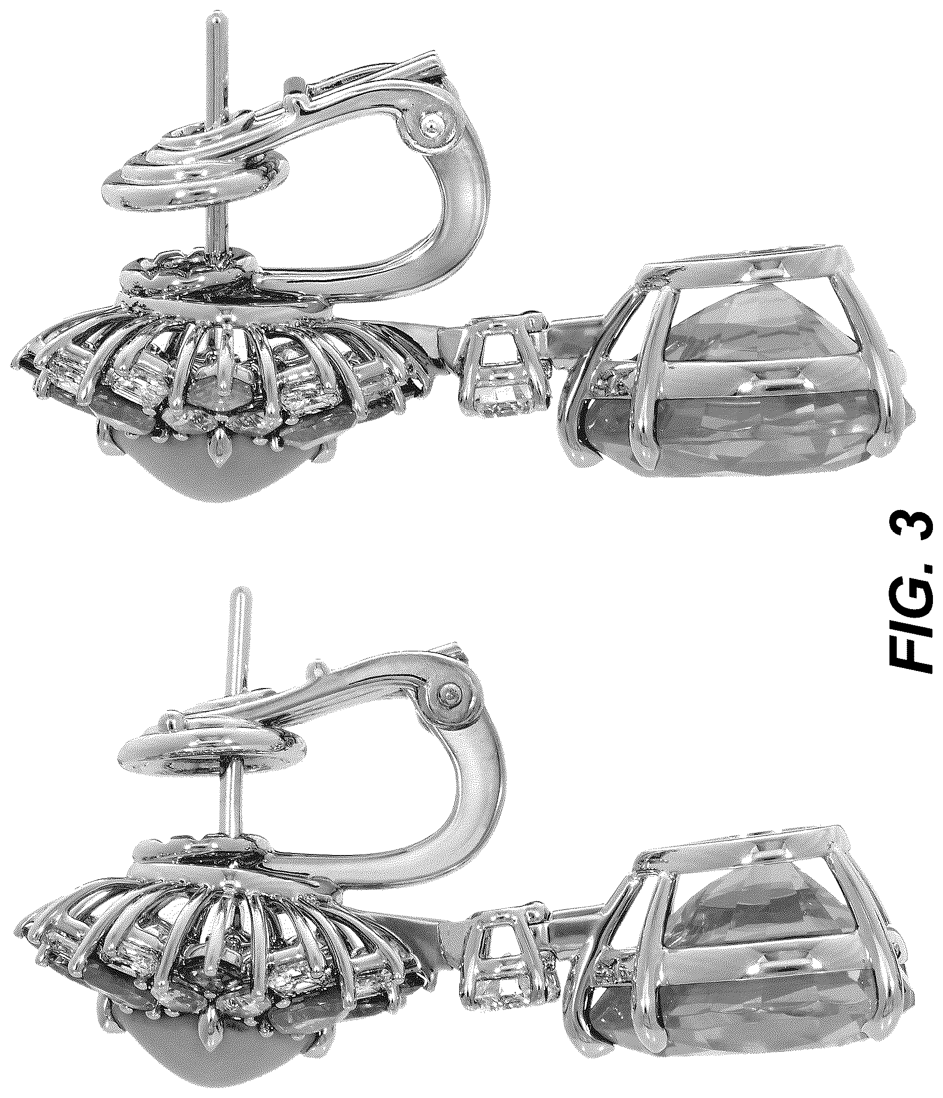 Patent USD1123693 Figure 3 – Pair of earrings
