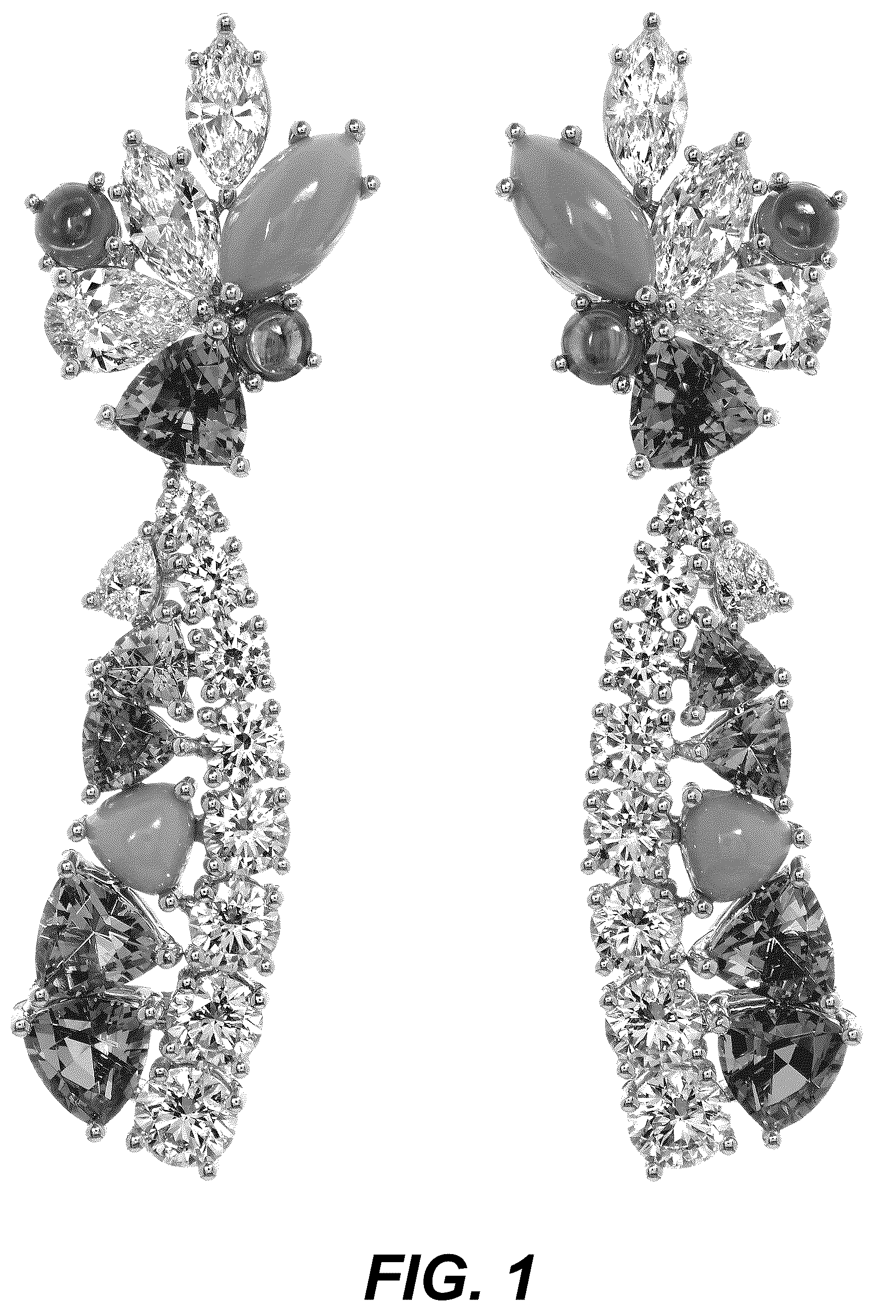 Patent USD1123694 Figure 1 – Pair of earrings