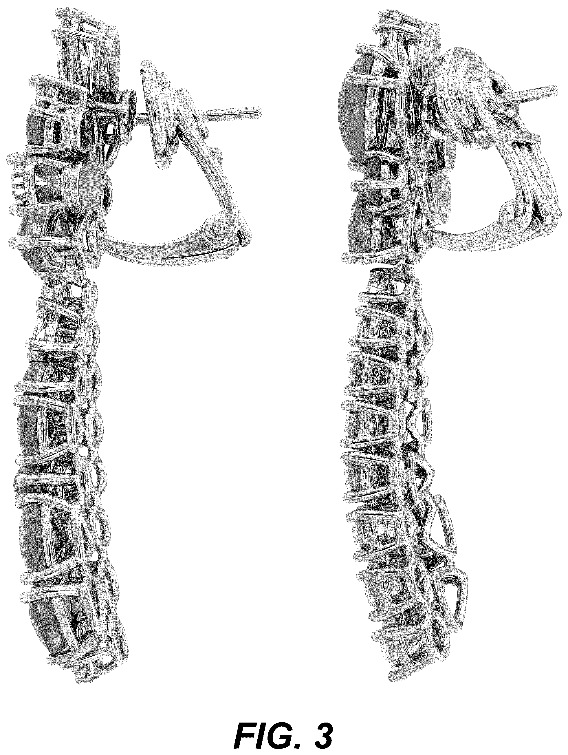 Patent USD1123694 Figure 3 – Pair of earrings