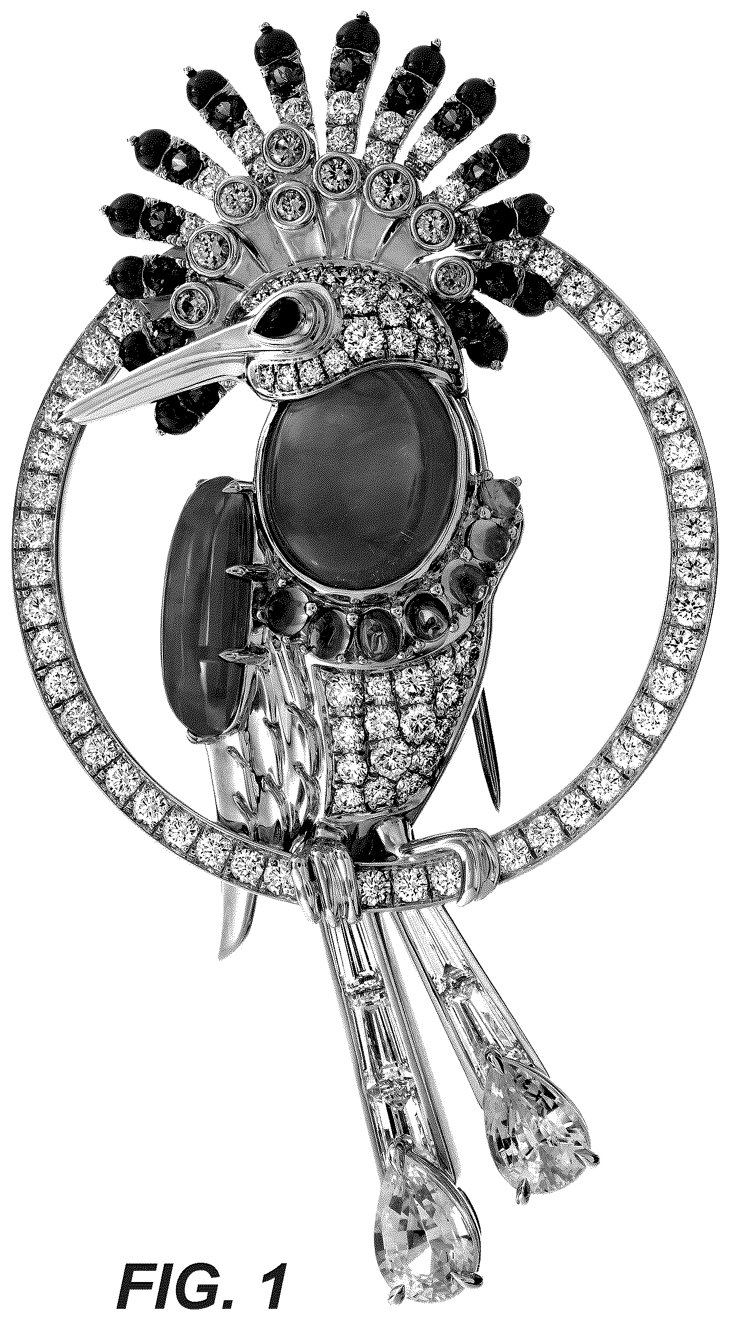 Patent USD1123695 — Brooch — Figure 1