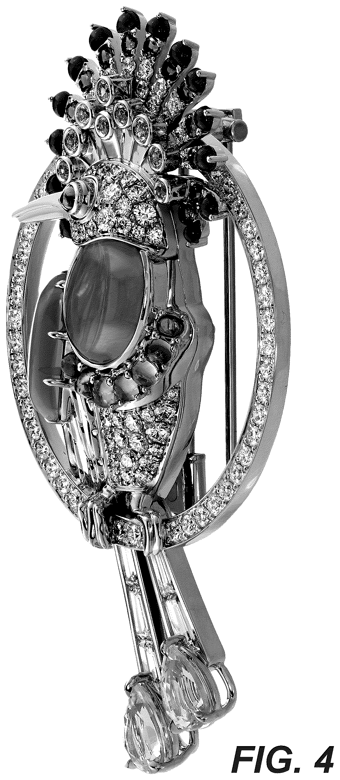 Patent USD1123695 Figure 4 – Brooch