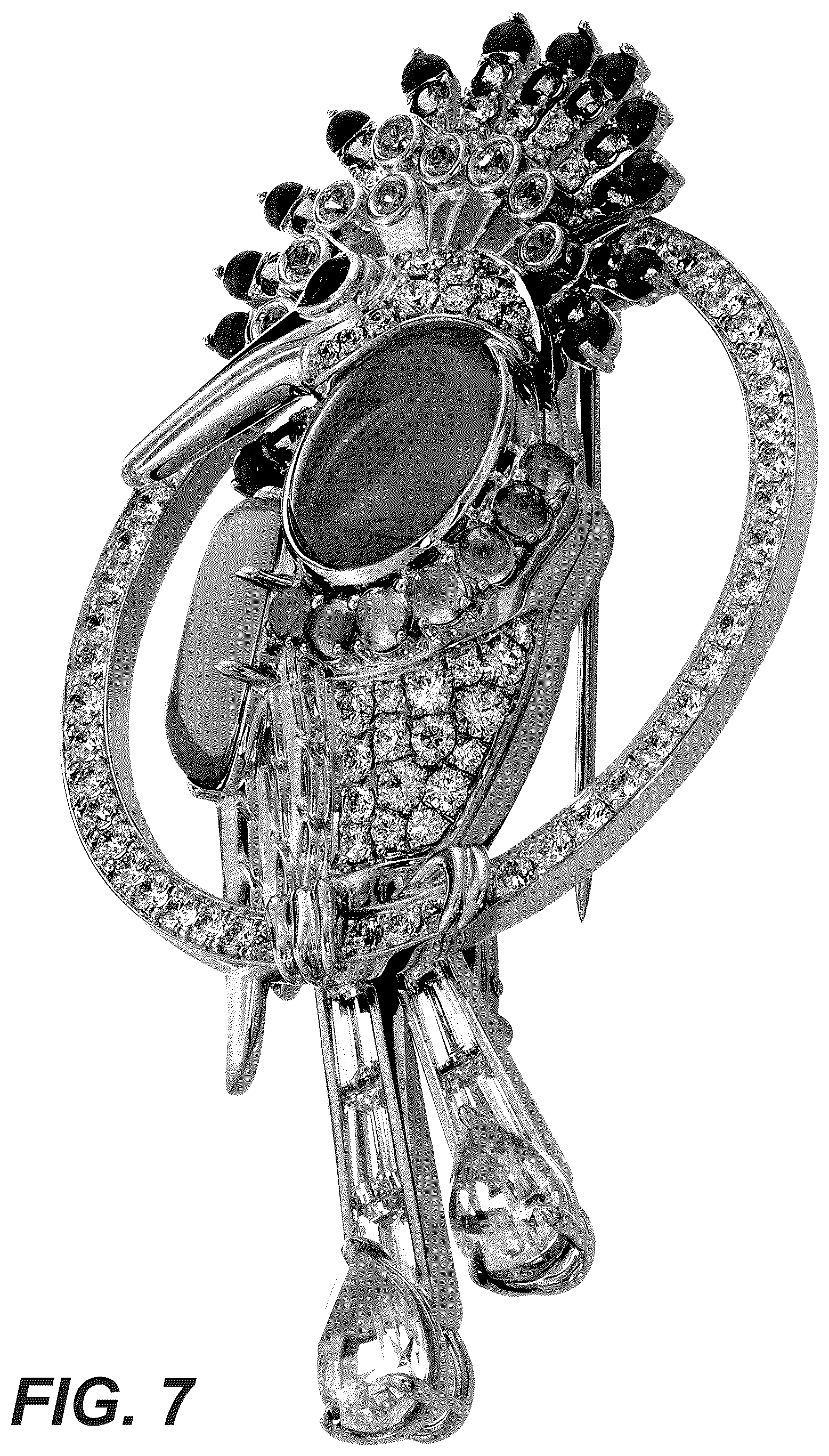 Patent USD1123695 Figure 7 – Brooch
