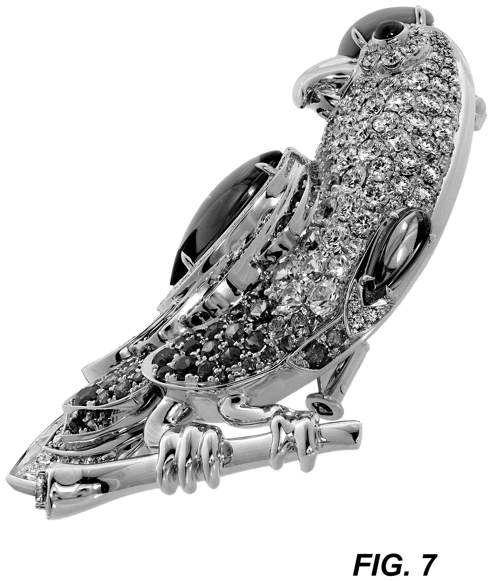 Patent USD1123696 Figure 7 – Brooch