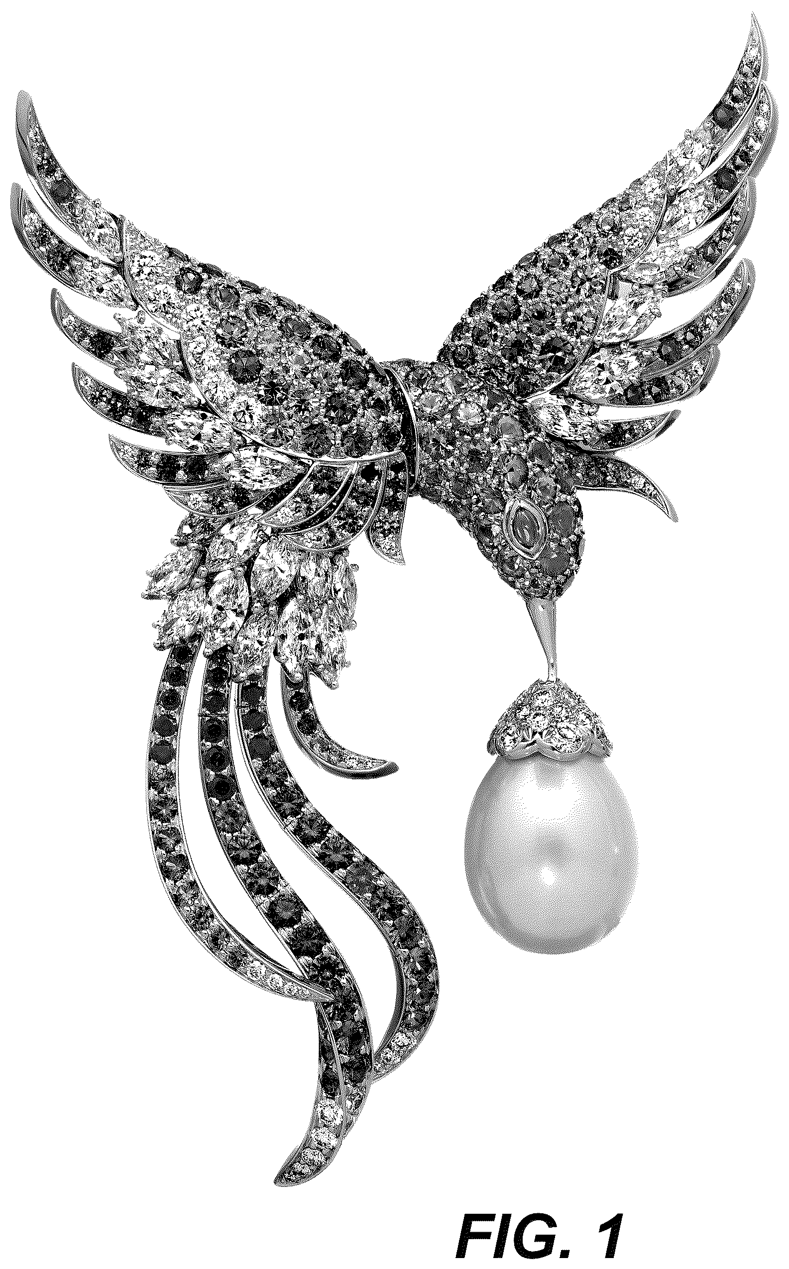 Patent USD1123697 Figure 1 – Brooch
