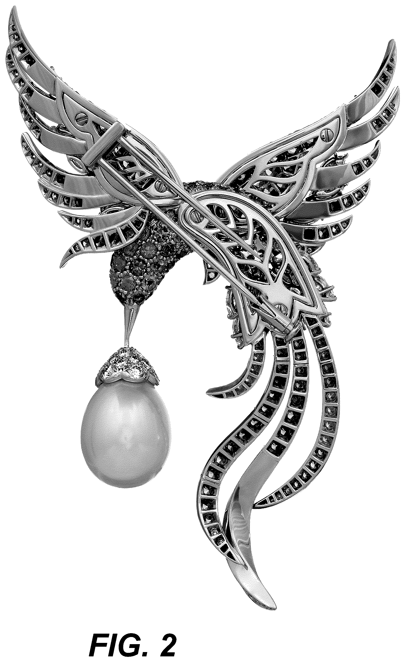 Patent USD1123697 Figure 2 – Brooch