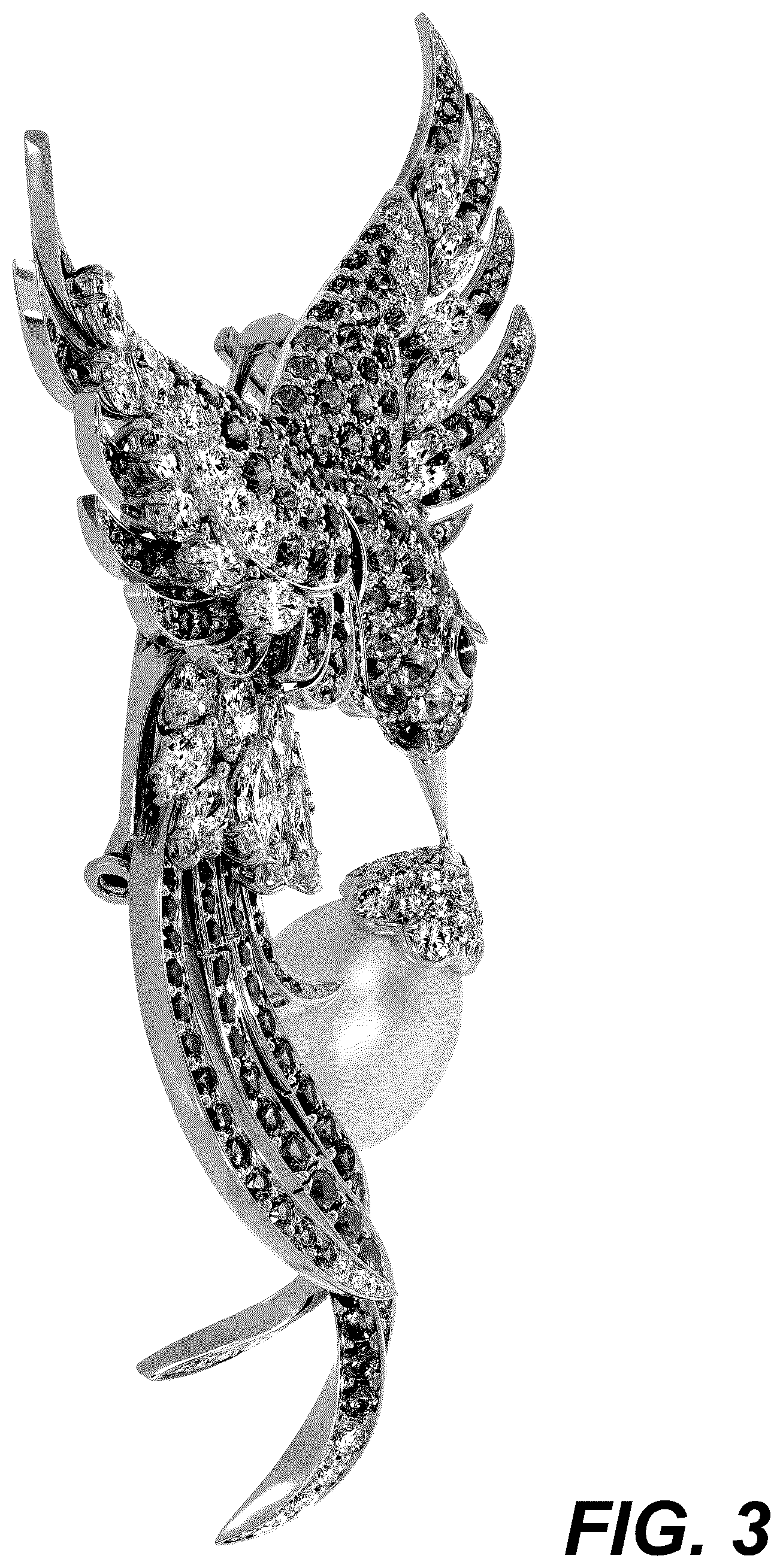 Patent USD1123697 Figure 3 – Brooch