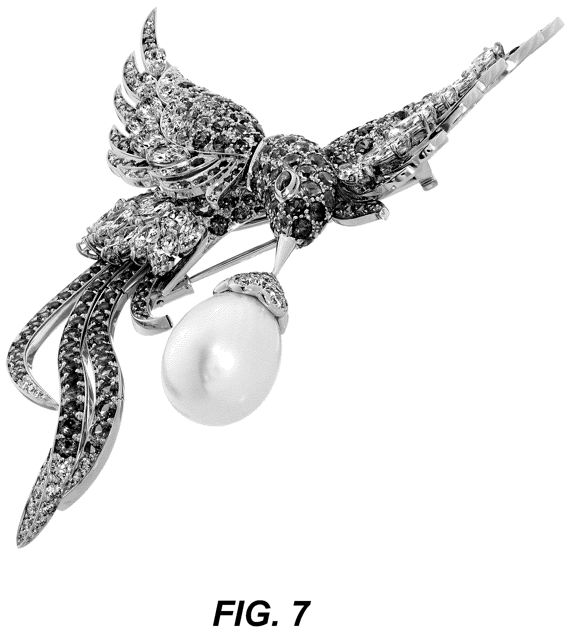 Patent USD1123697 Figure 7 – Brooch