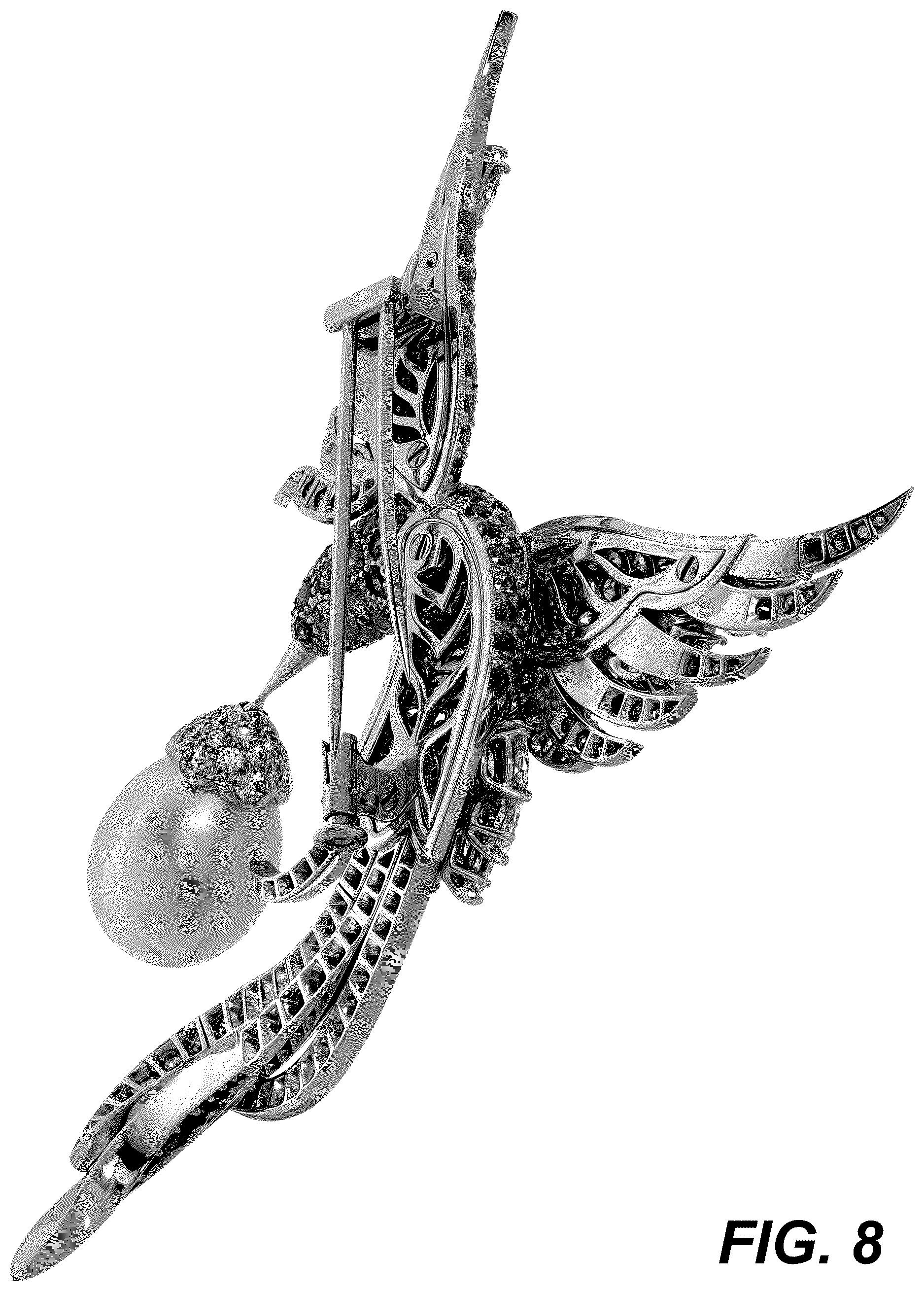 Patent USD1123697 Figure 8 – Brooch