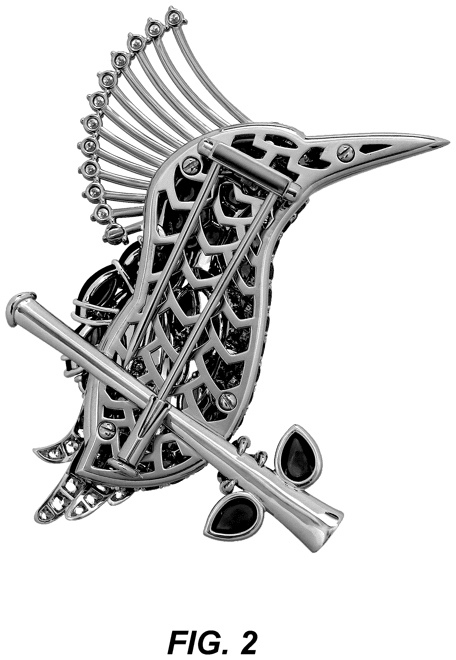 Patent USD1123698 Figure 2 – Brooch