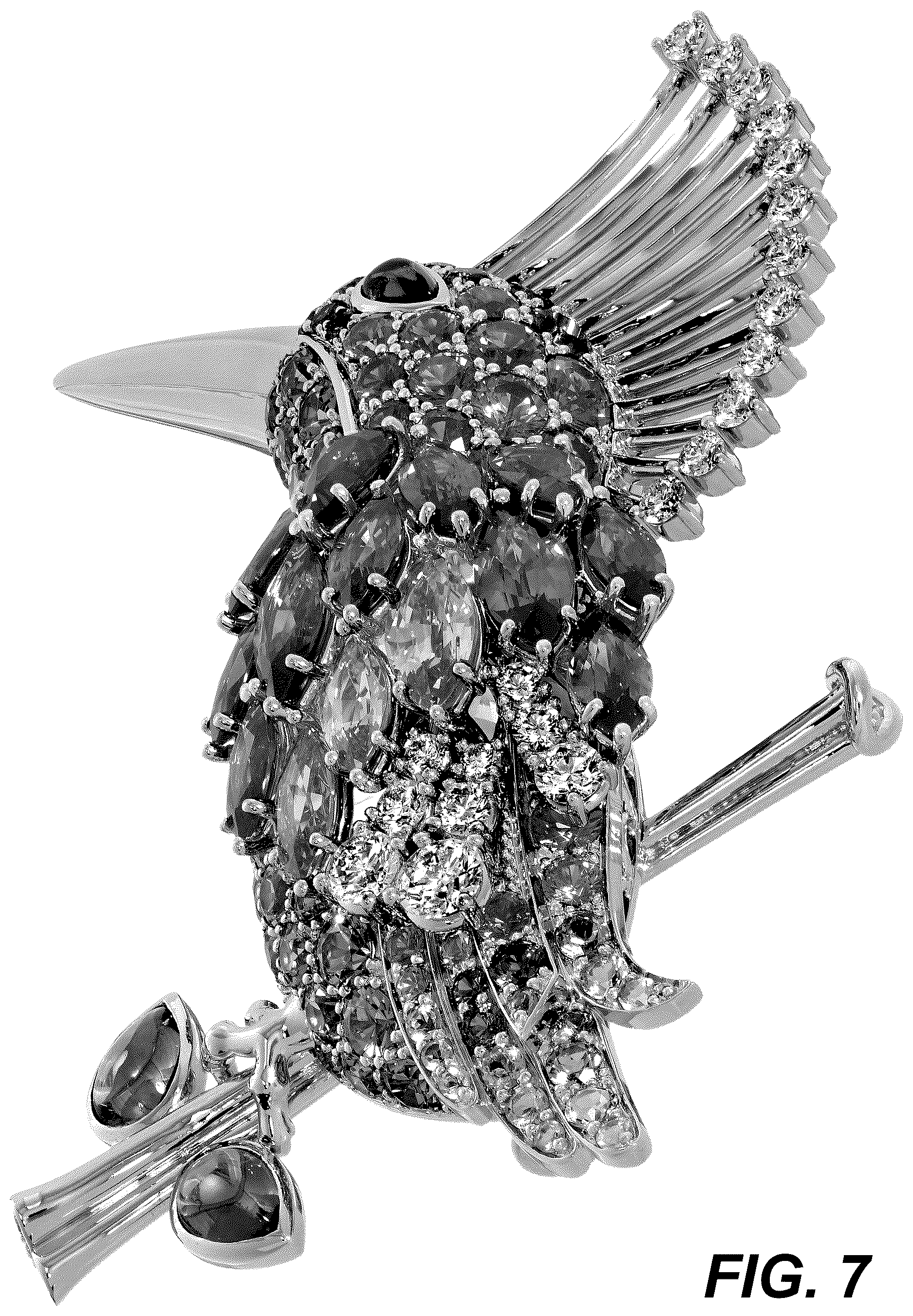 Patent USD1123698 Figure 7 – Brooch