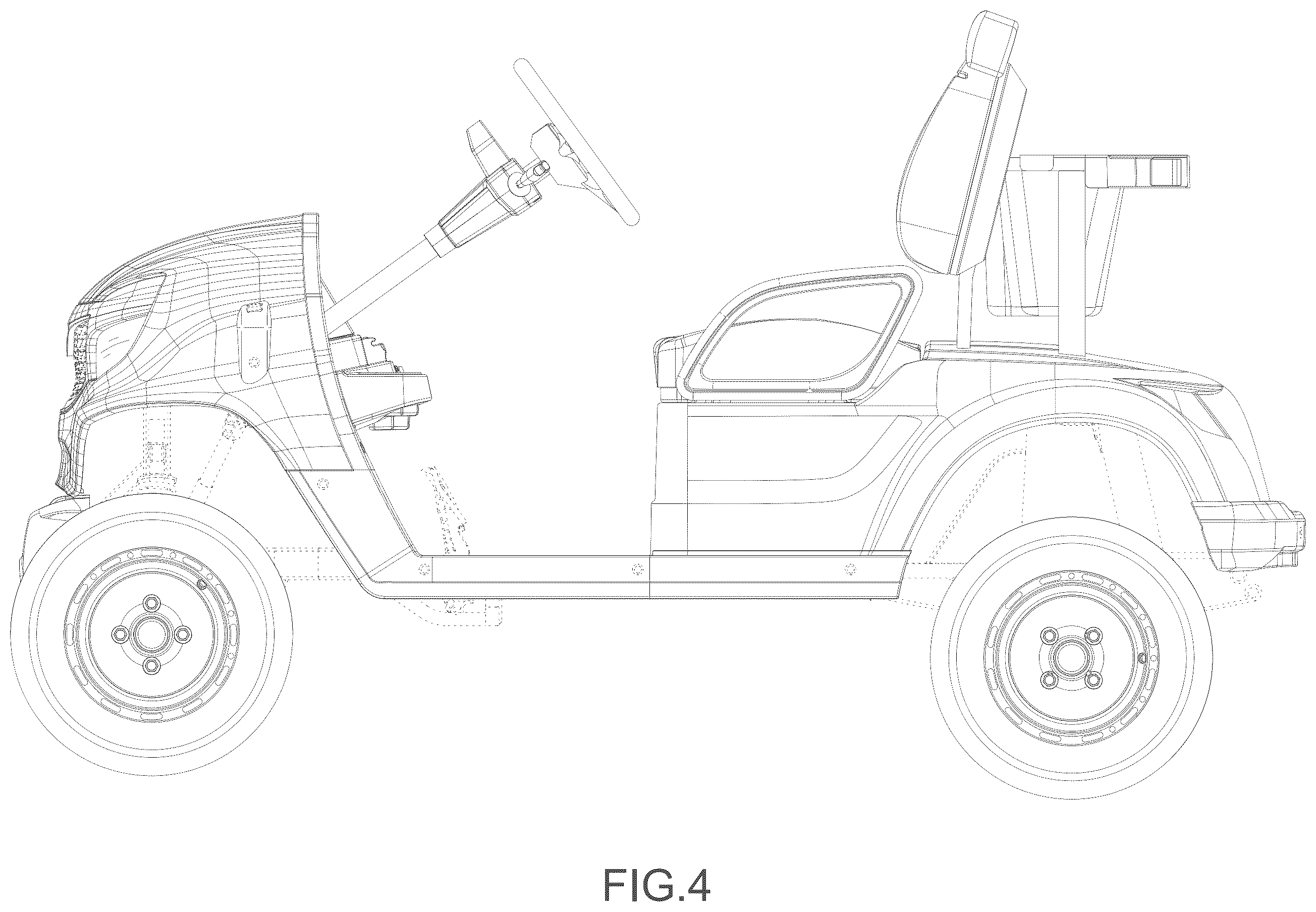 Patent USD1123712 Figure 4 – Golf cart