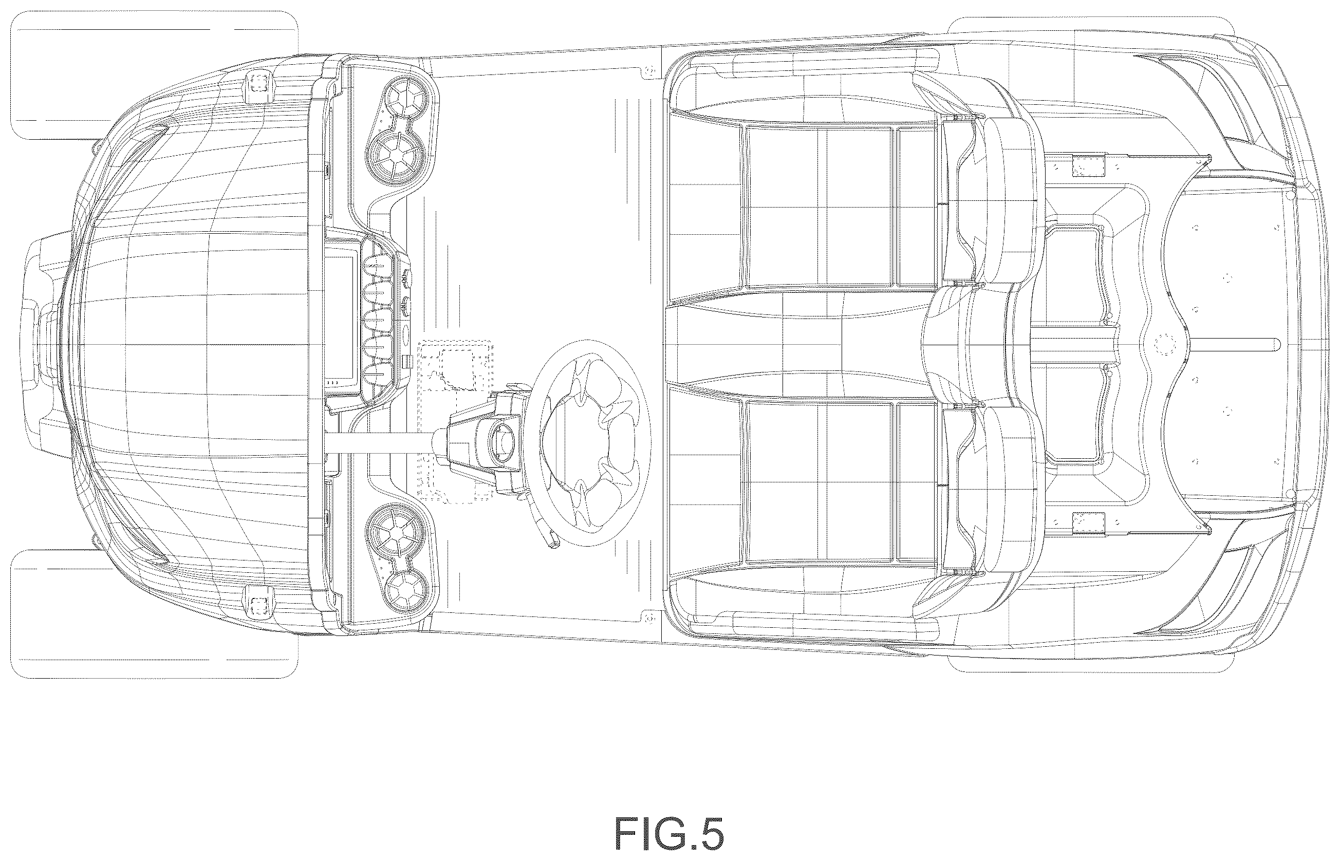 Patent USD1123712 Figure 5 – Golf cart