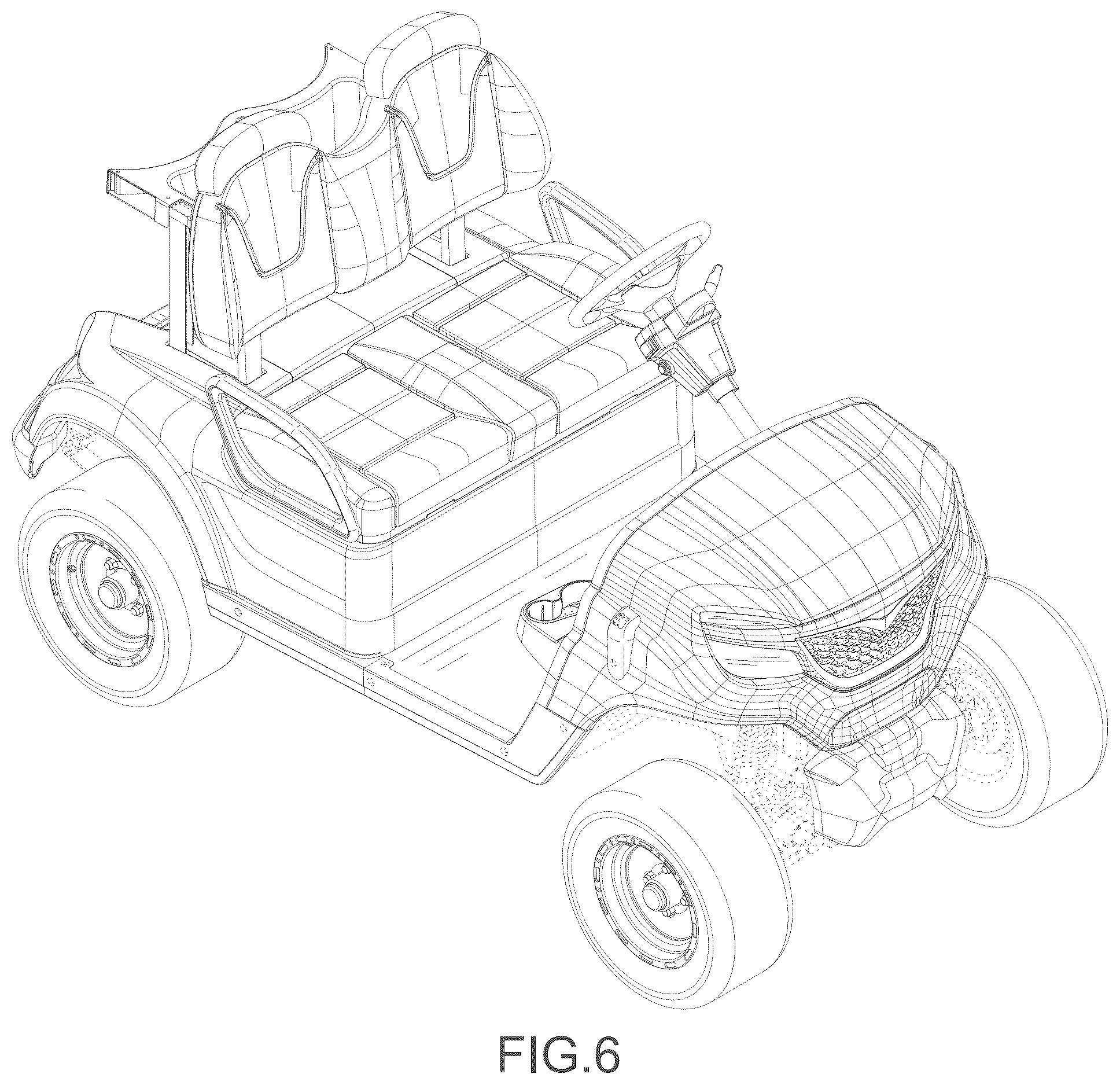 Patent USD1123712 Figure 6 – Golf cart