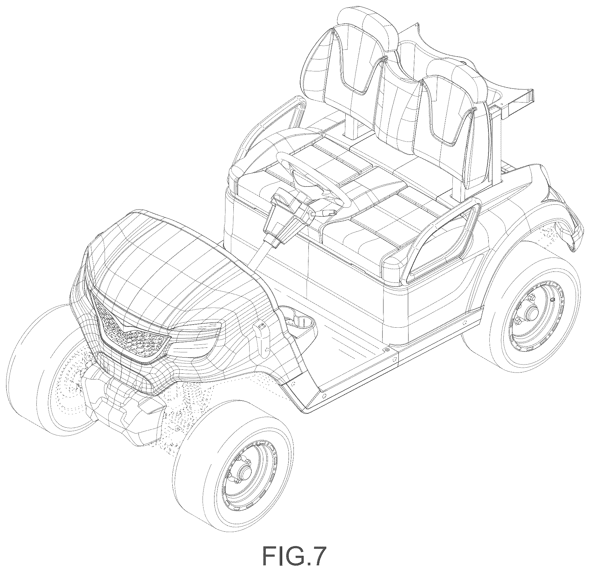 Patent USD1123712 Figure 7 – Golf cart