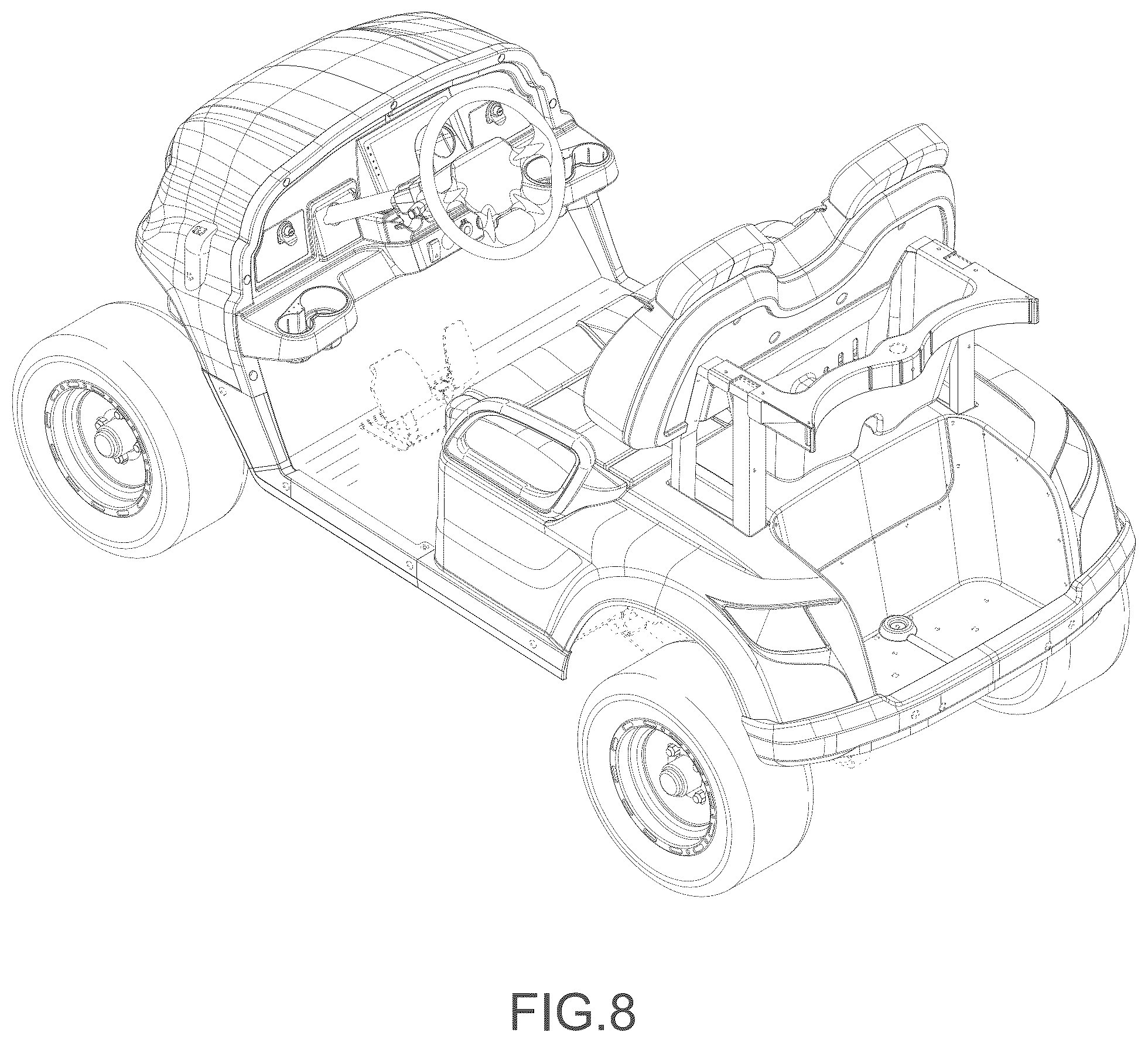 Patent USD1123712 Figure 8 – Golf cart