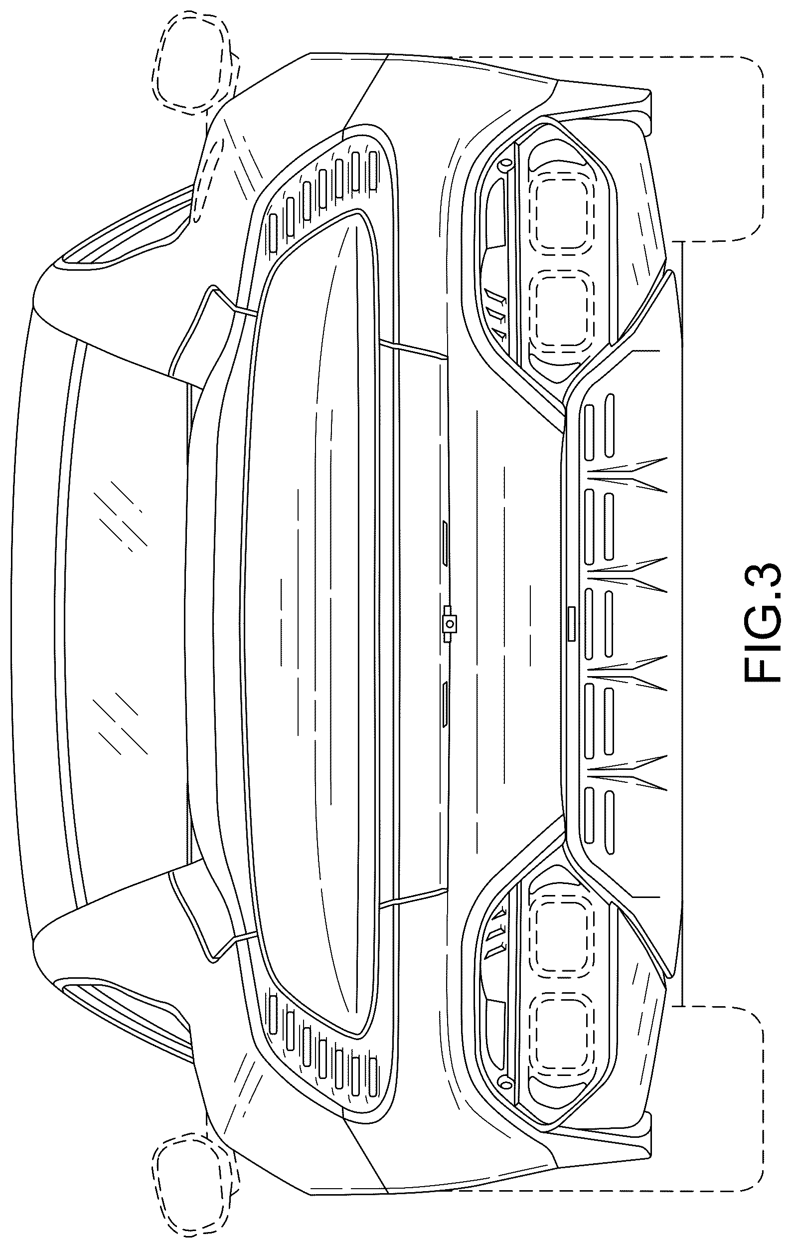 Patent USD1123720 Figure 3 – Automobile or replica thereof