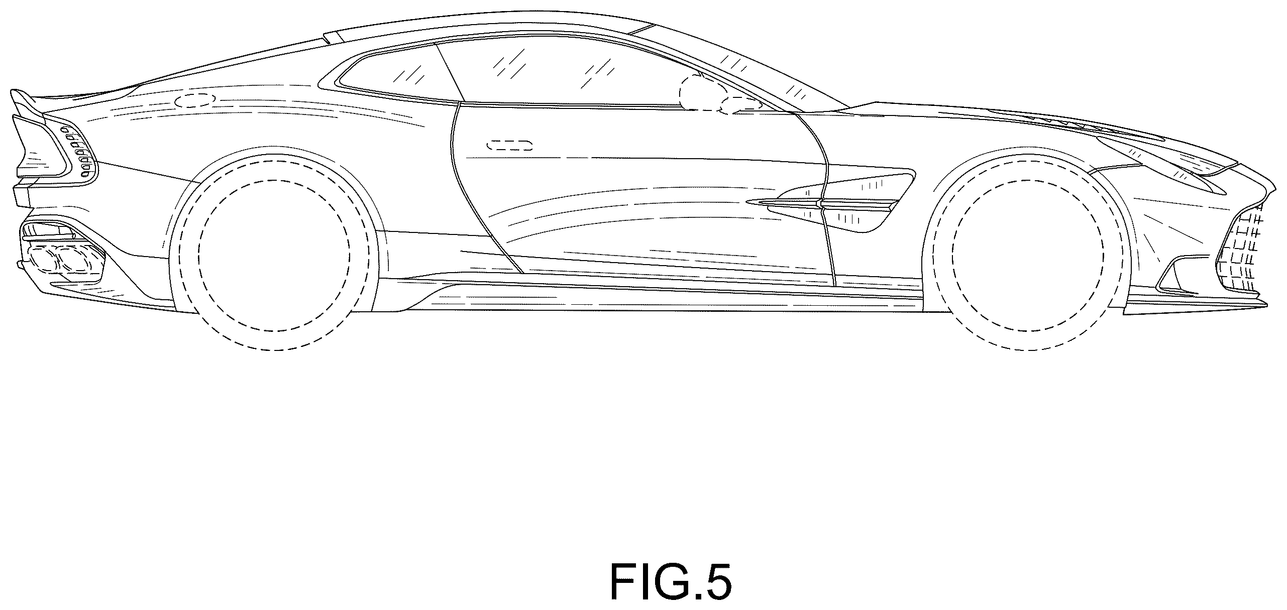Patent USD1123720 Figure 5 – Automobile or replica thereof