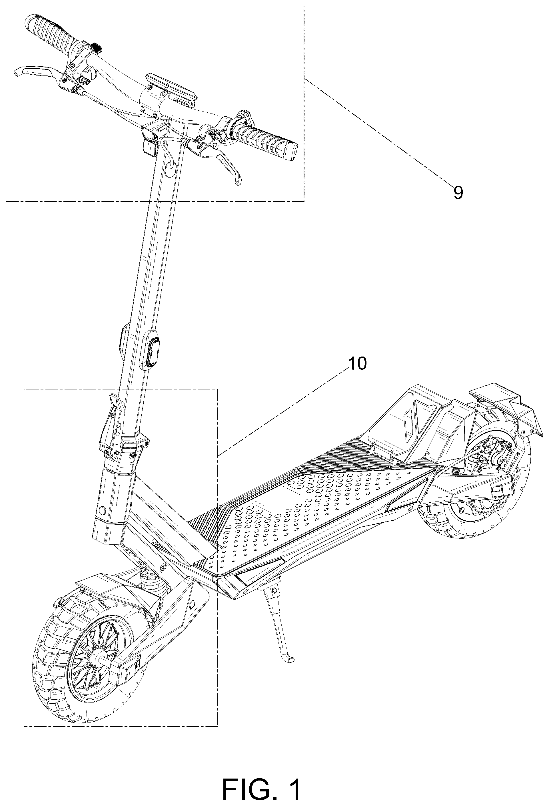 Patent USD1123727 — Electric scooter — Figure 1